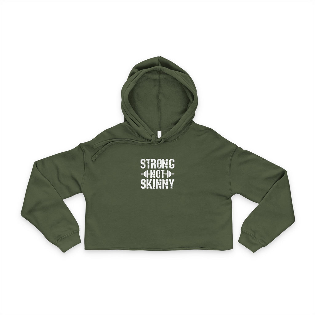 Strong Not Skinny - Cropped Hoodie - White Logo
