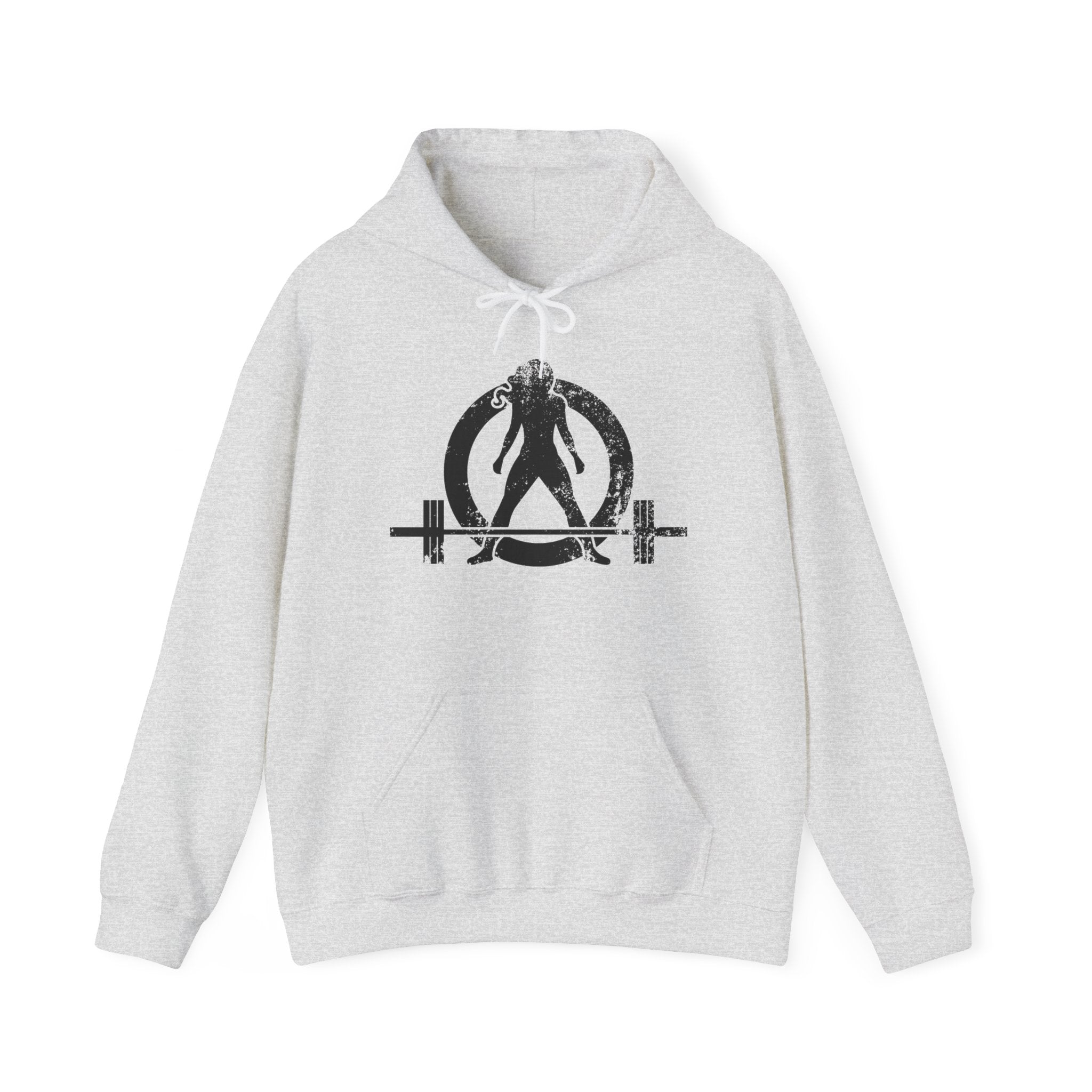 Kick Your Ass - Unisex Heavy Blend Hooded Sweatshirt  - Distressed White Logo Front & Back