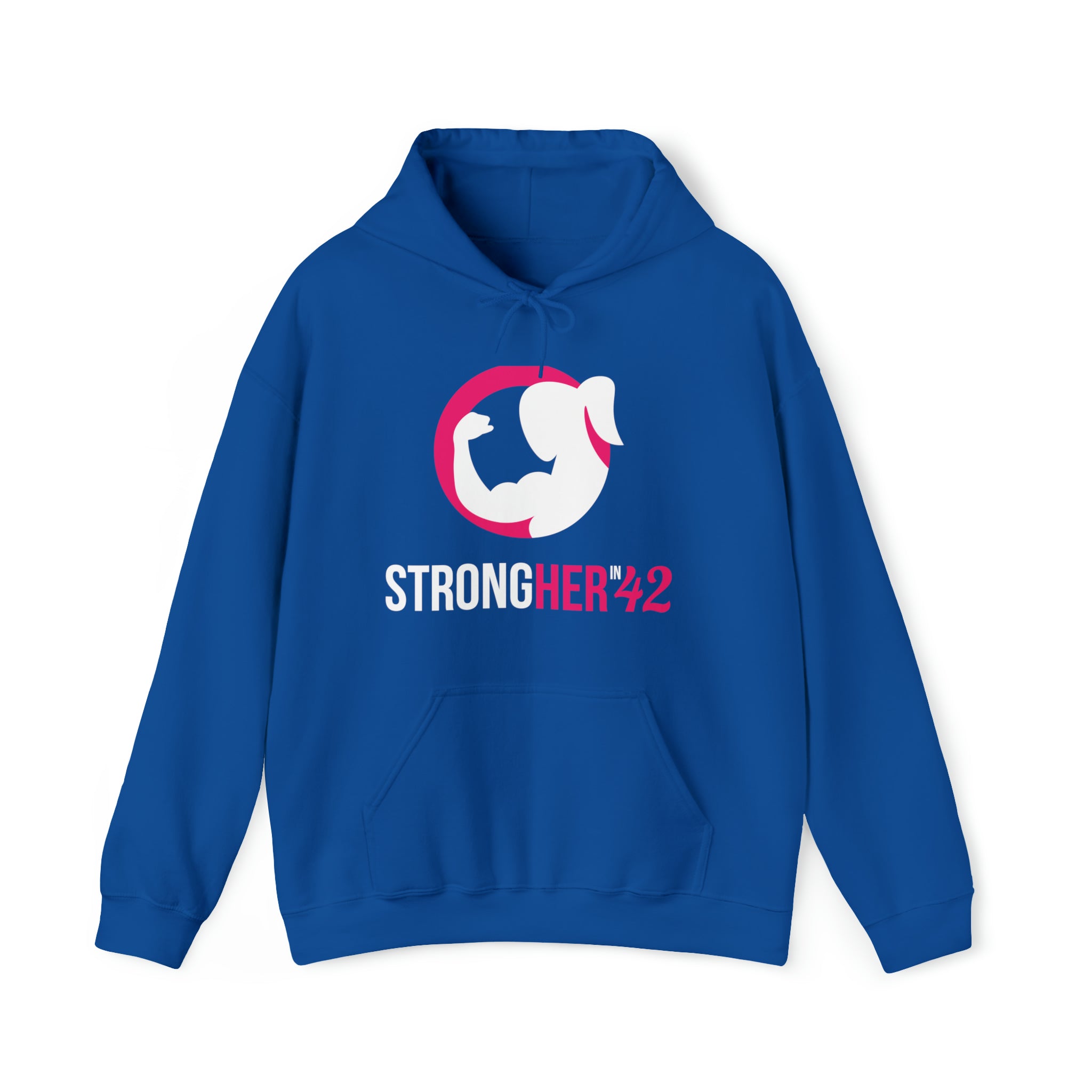 Strong Her in 42 - Classic Color Logo - Unisex Heavy Blend Hooded Sweatshirt