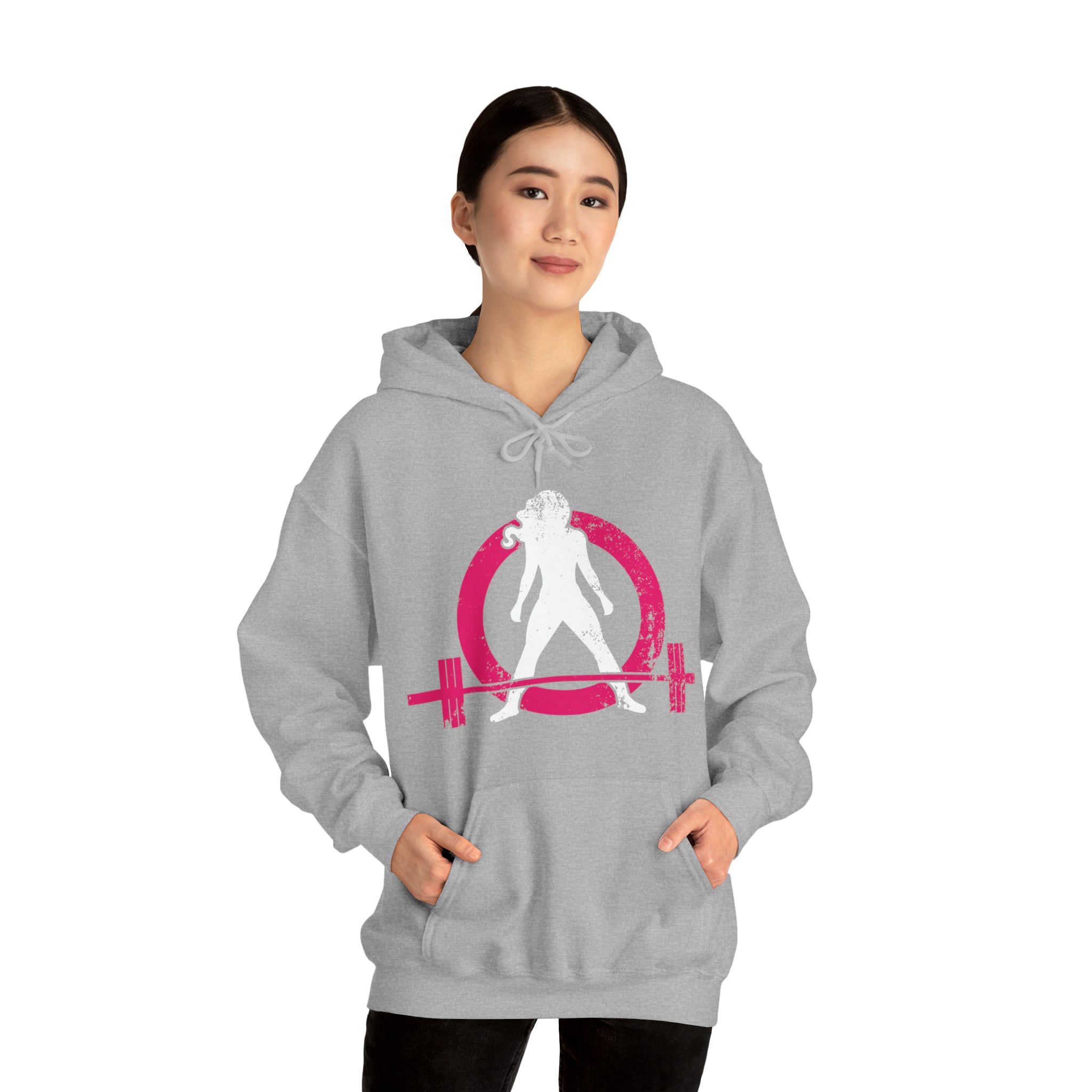 Classic Hoodie (Best Seller) - Unisex Heavy Blend Hooded Sweatshirt - Color Distressed Logo - Plain Back