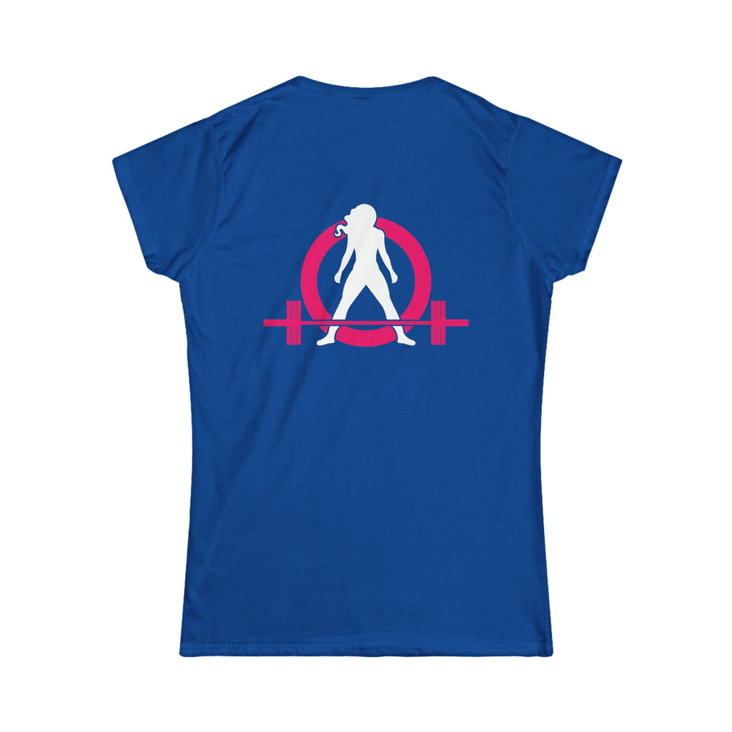 Coffee & A Barbell - Women's Softstyle Tee - Front Logo & Color Back