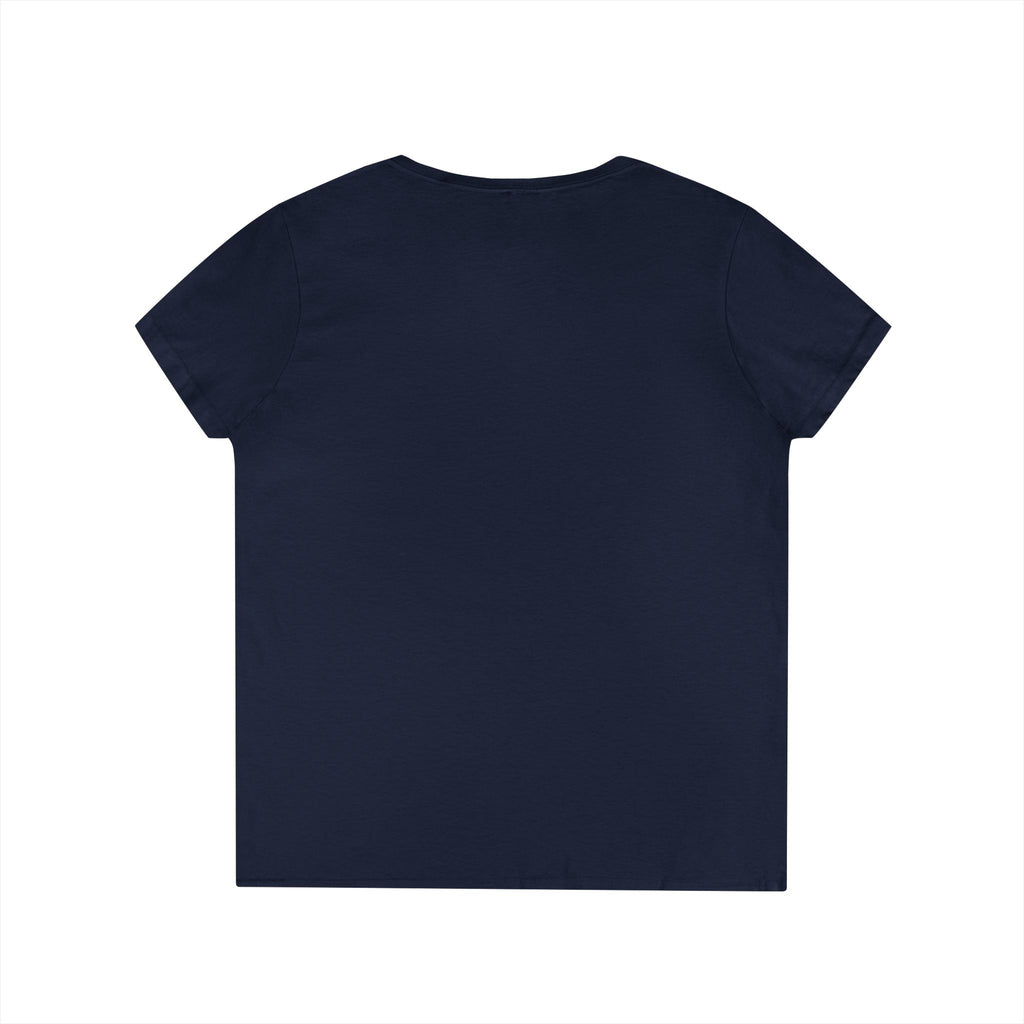 Ladies' V-Neck T-Shirt - Color Distressed Logo