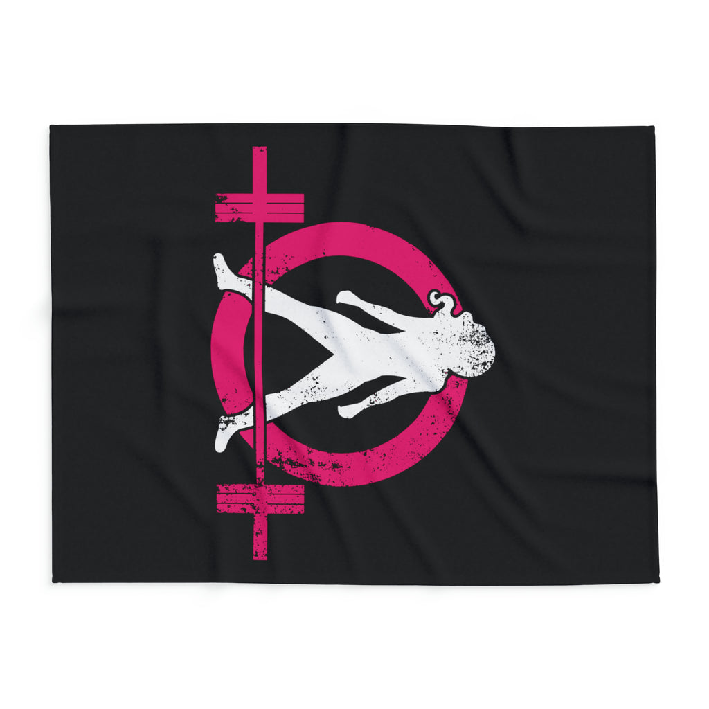 Arctic Fleece Blanket - Black Distressed Logo