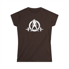 I DON'T WANT TO LOOK SKINNY I WANT TO LOOK LIKE I CAN KICK YOUR ASS - Women's Softstyle Tee - Distressed White Logo