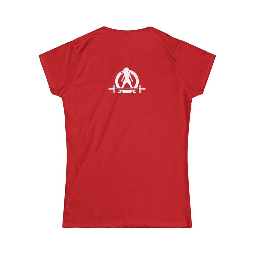 Lift Like A Girl - Women's Softstyle Tee - White Logo Main Front & Back