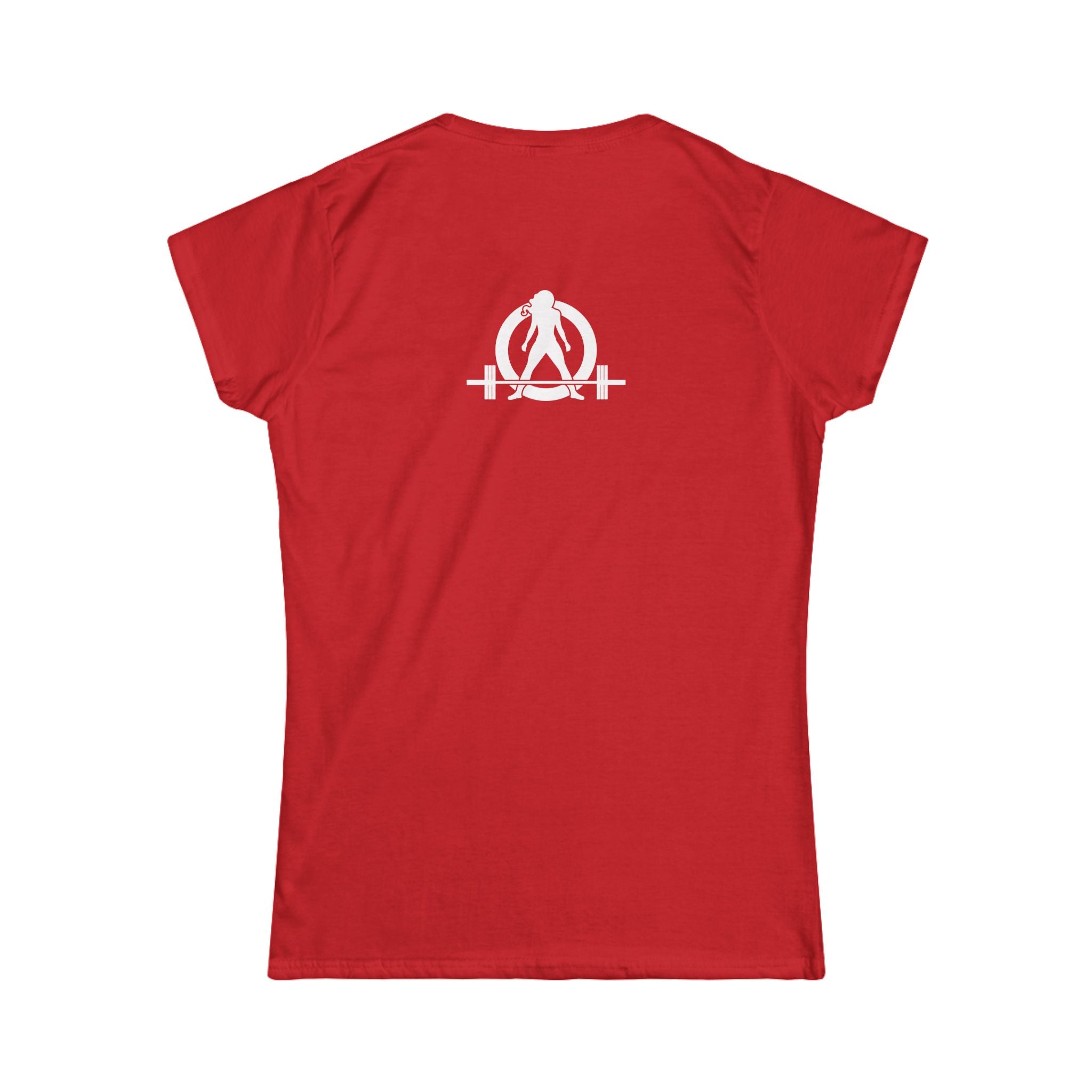 Lift Like A Girl - Women's Softstyle Tee - White Logo Main Front & Back