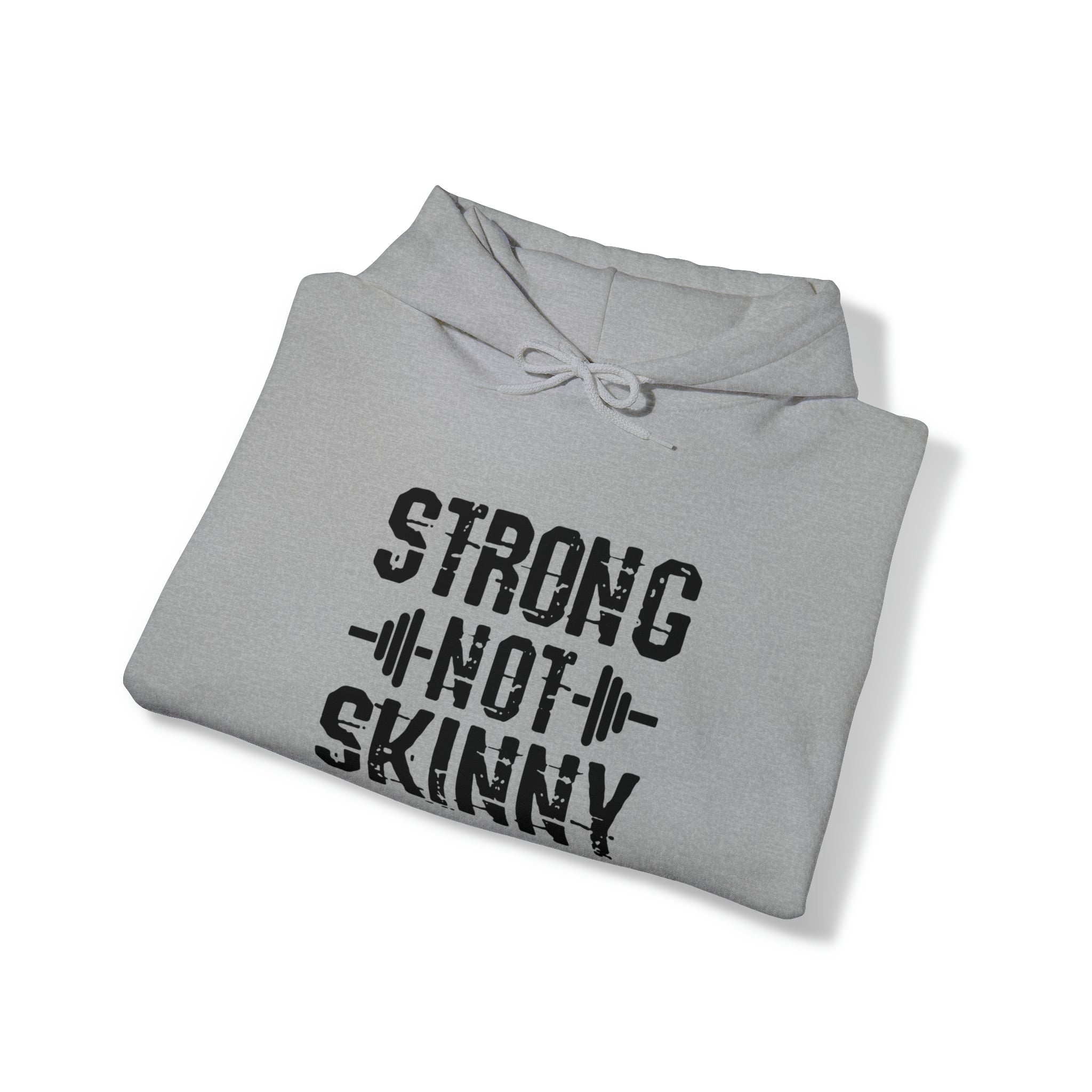 Strong Not Skinny - Unisex Heavy Blend Hooded Sweatshirt - Black Front Logo