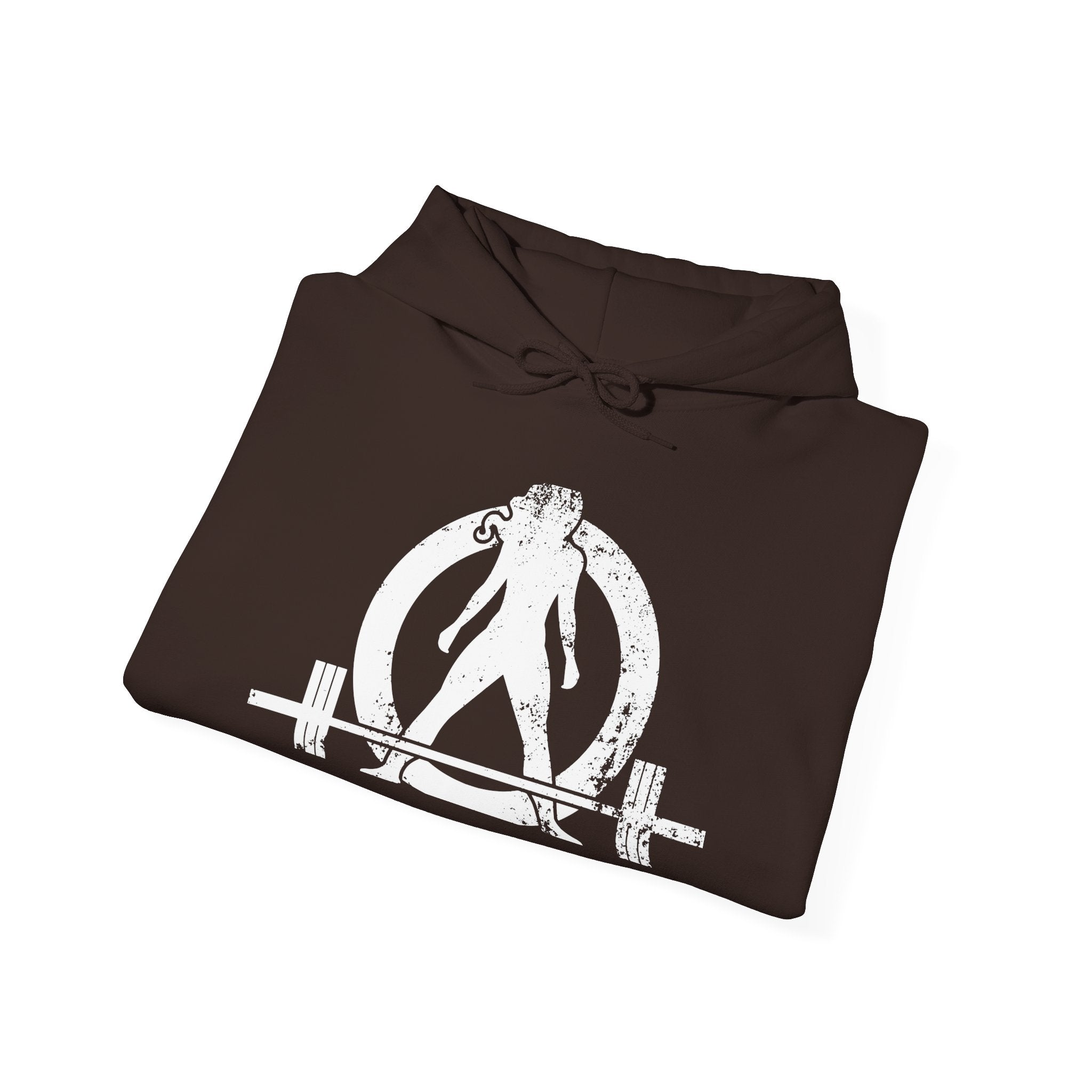 Unisex Heavy Blend Hooded Sweatshirt - Distressed White Logo - Plain Back (BEST SELLER)