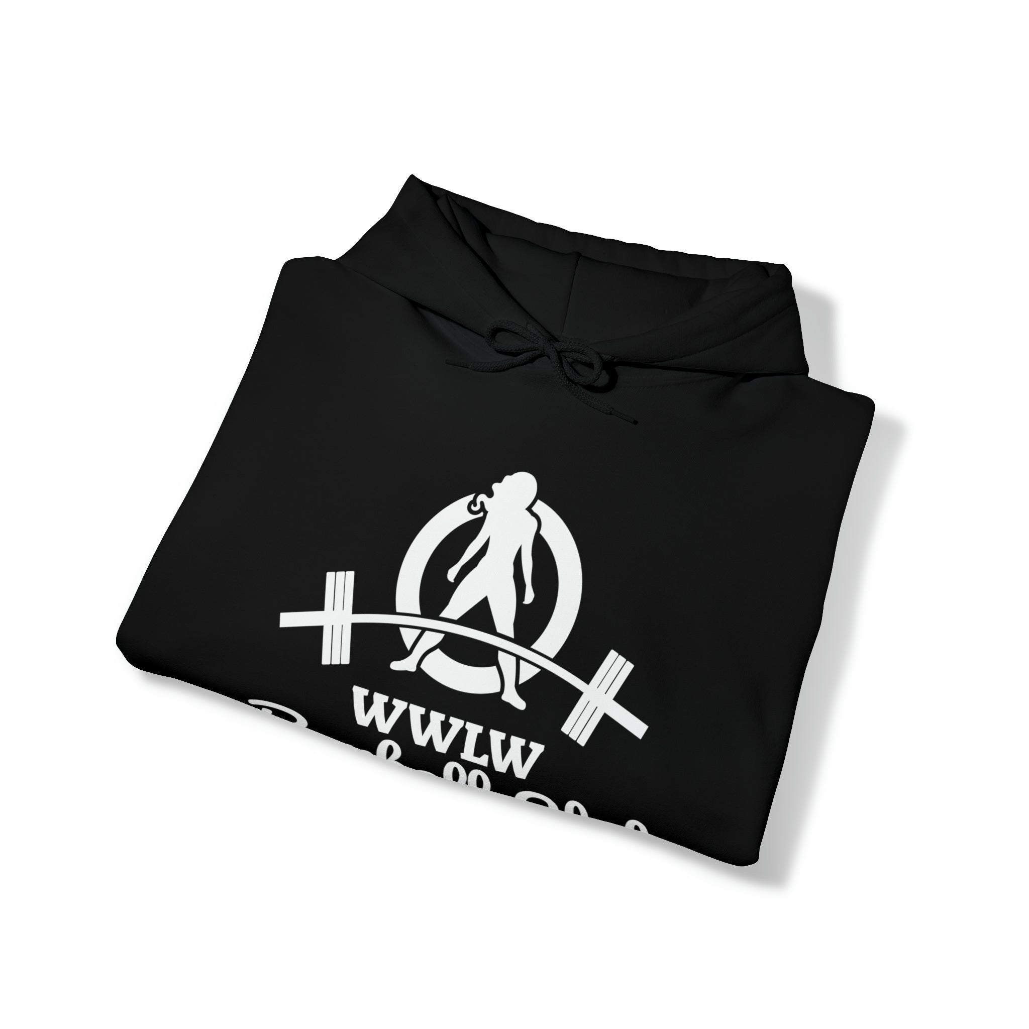 Barbell Club Classic Logo White - Unisex Heavy Blend Hooded Sweatshirt (BEST SELLER)