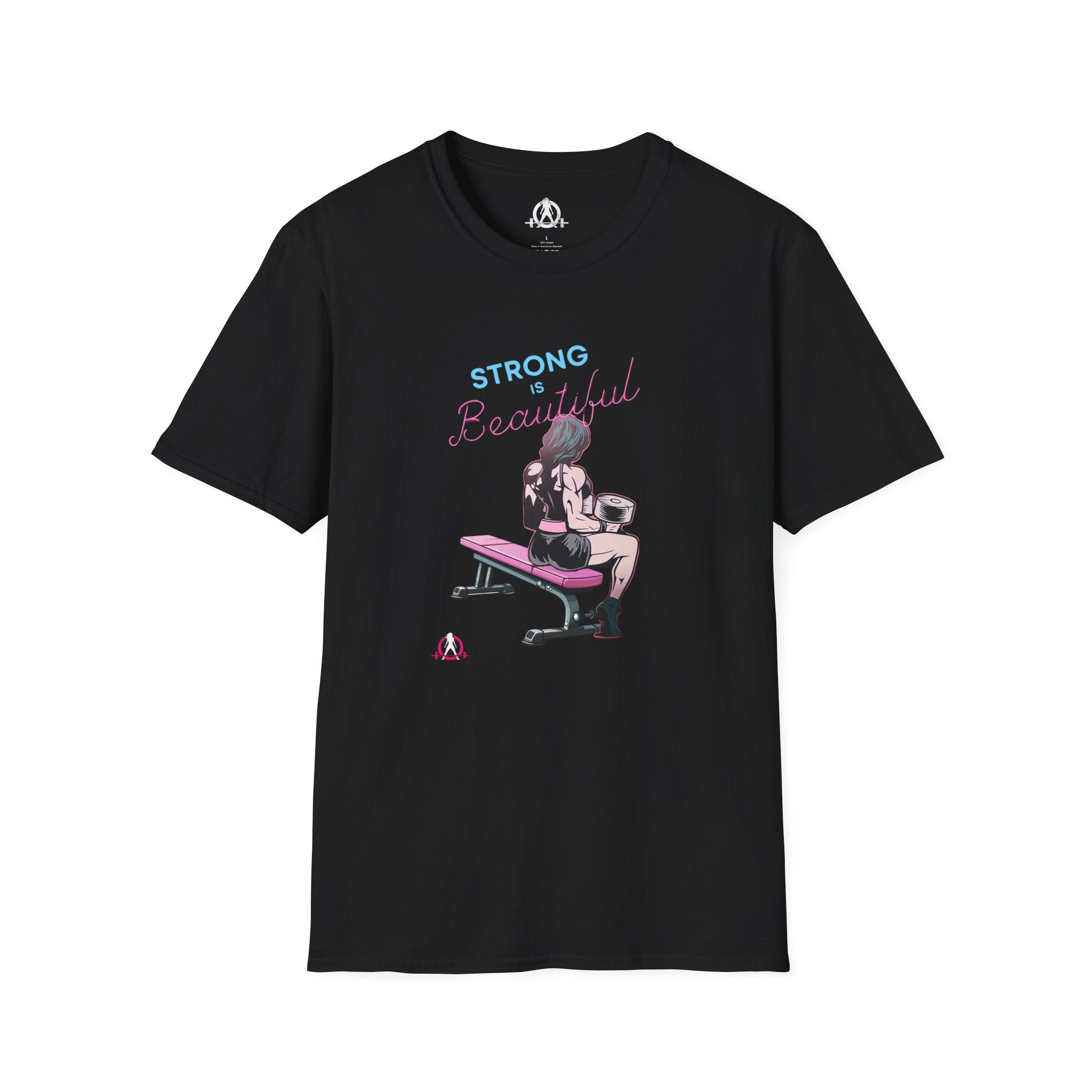 Strong Is Beautiful - Comic - Unisex Softstyle T-Shirt - White Print on Front Plain Back