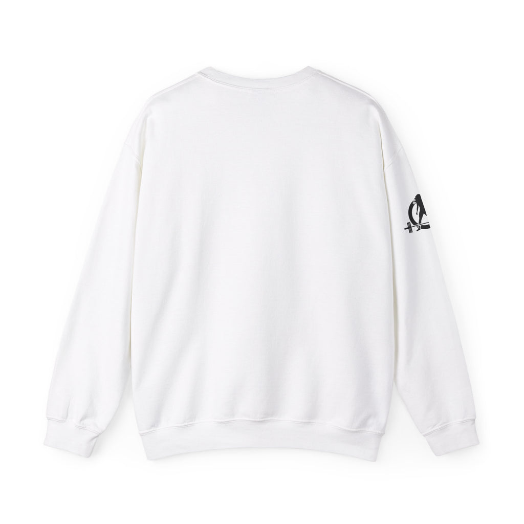 Iron Sharpens Iron - Unisex Heavy Blend™ Crewneck Sweatshirt - Front Black Logo - Plain Back