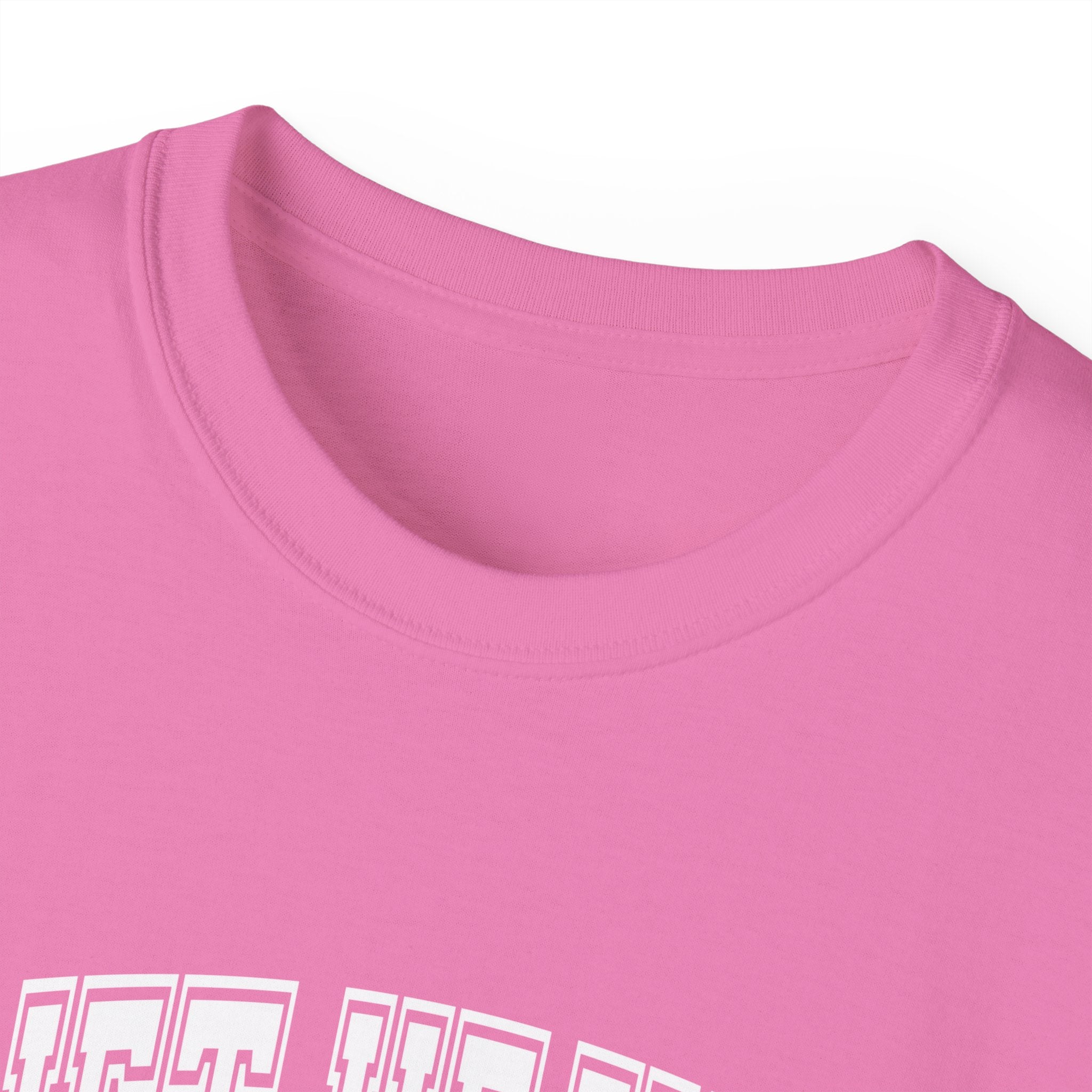 Lift Heavy Shit - Unisex Ultra Cotton Tee - Front White Logo - Plain Back