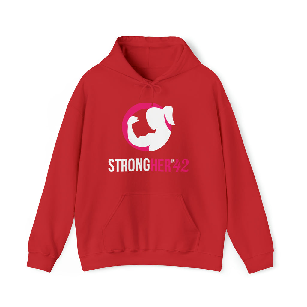 Strong Her in 42 - Classic Color Logo - Unisex Heavy Blend Hooded Sweatshirt
