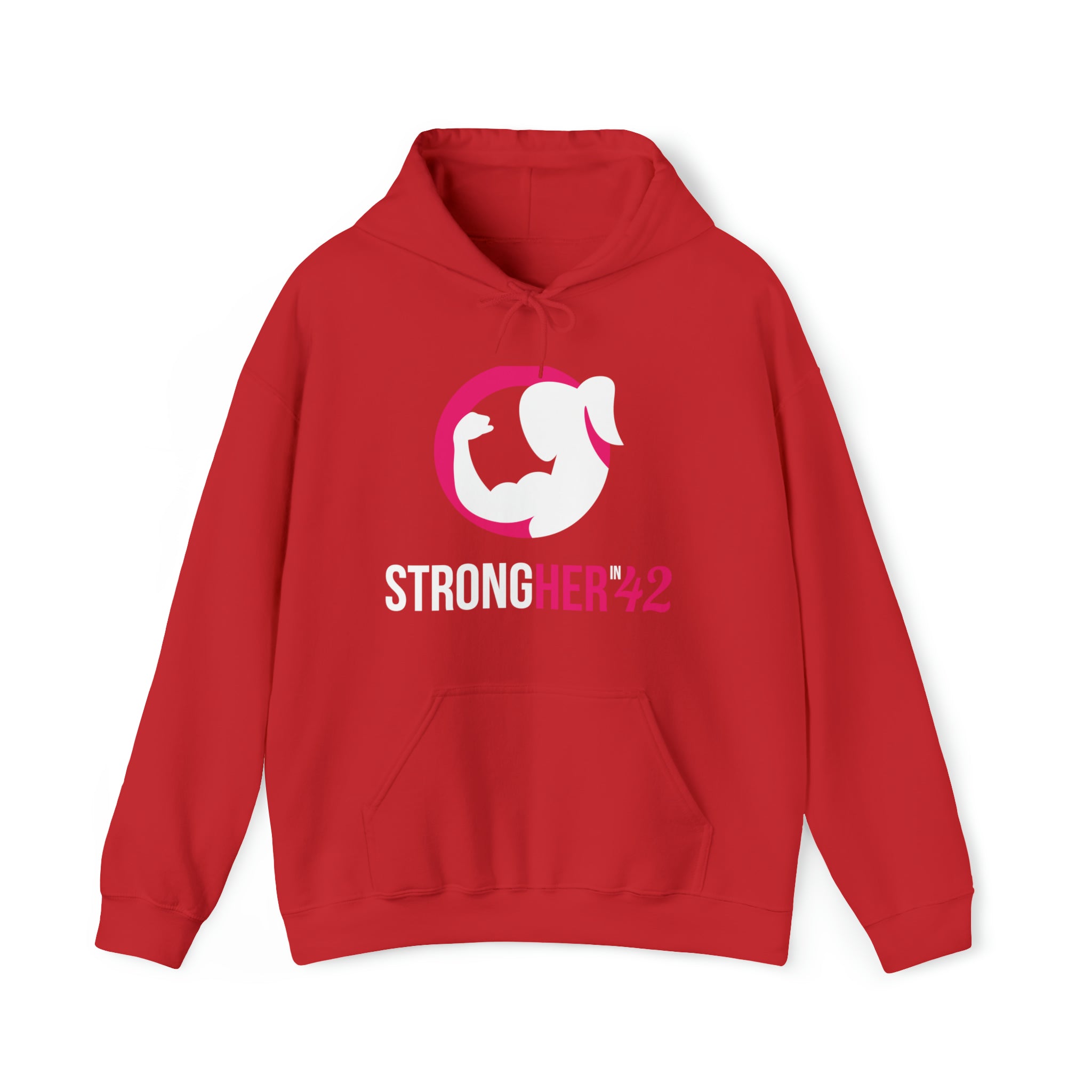Strong Her in 42 - Classic Color Logo - Unisex Heavy Blend Hooded Sweatshirt