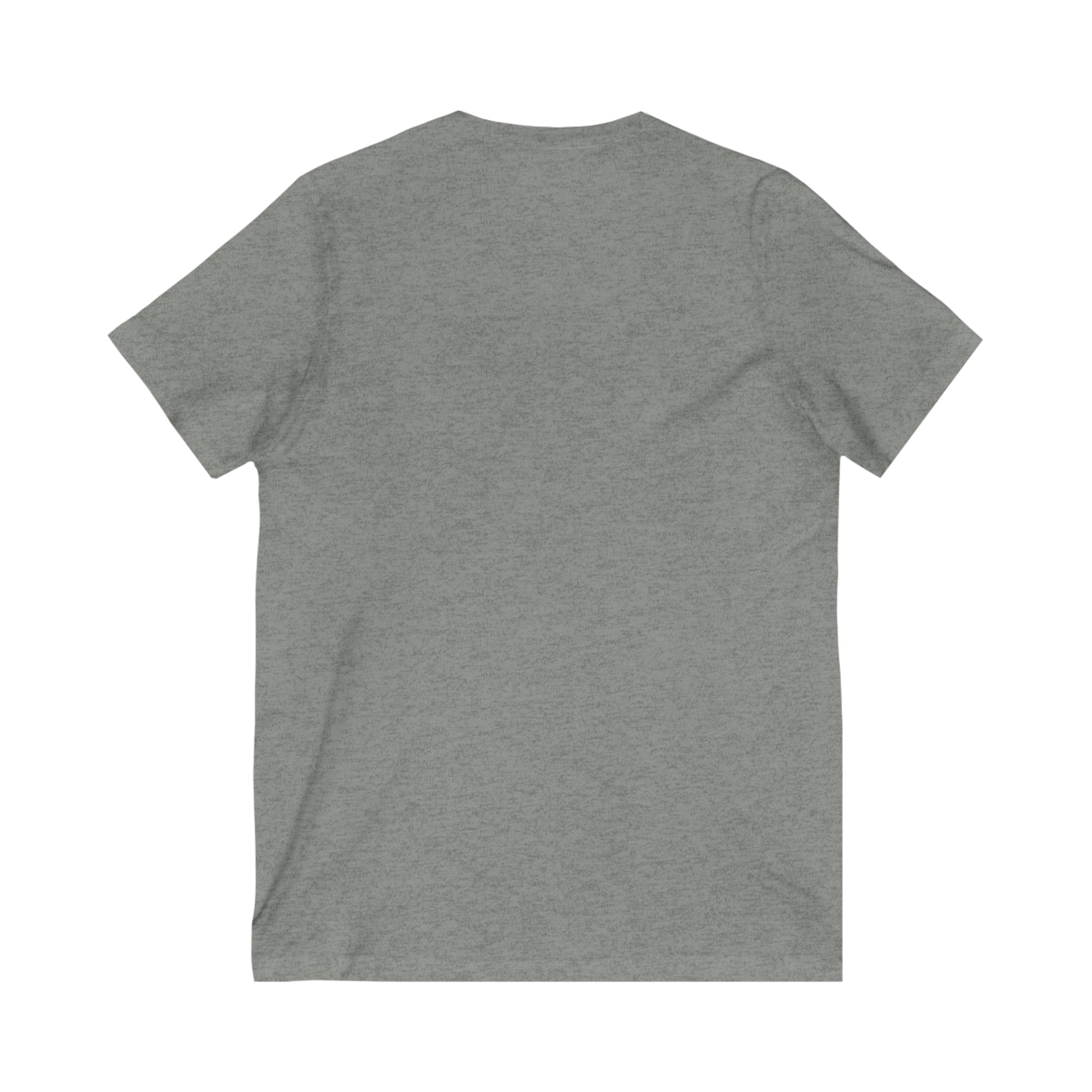 Unisex Jersey Short Sleeve V-Neck Tee -  Distressed Black Logo