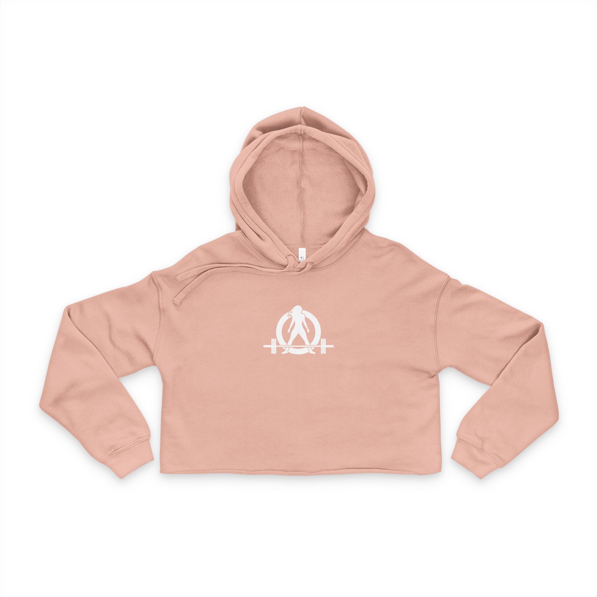 Stylish Women's Cropped Hoodie - White Classic Logo