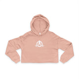 Stylish Women's Cropped Hoodie - White Classic Logo