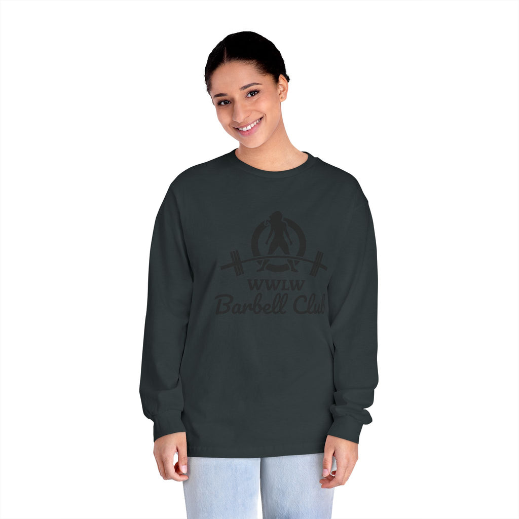 WWLW Barbell Club - Unisex Long Sleeve T-Shirt - Black Logo