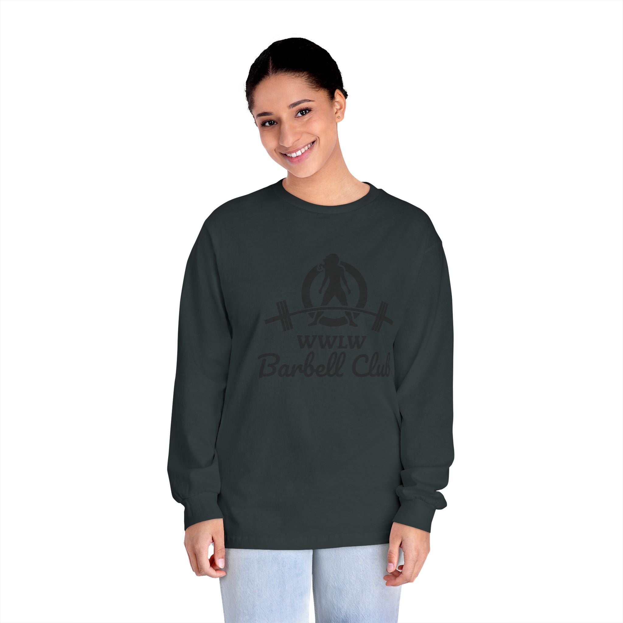 WWLW Barbell Club - Unisex Long Sleeve T-Shirt - Black Logo