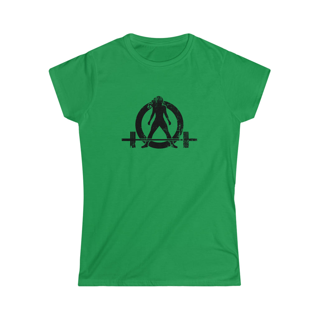Strong Is Beautiful - Women's Softstyle Tee - Black Distressed Logo + Back