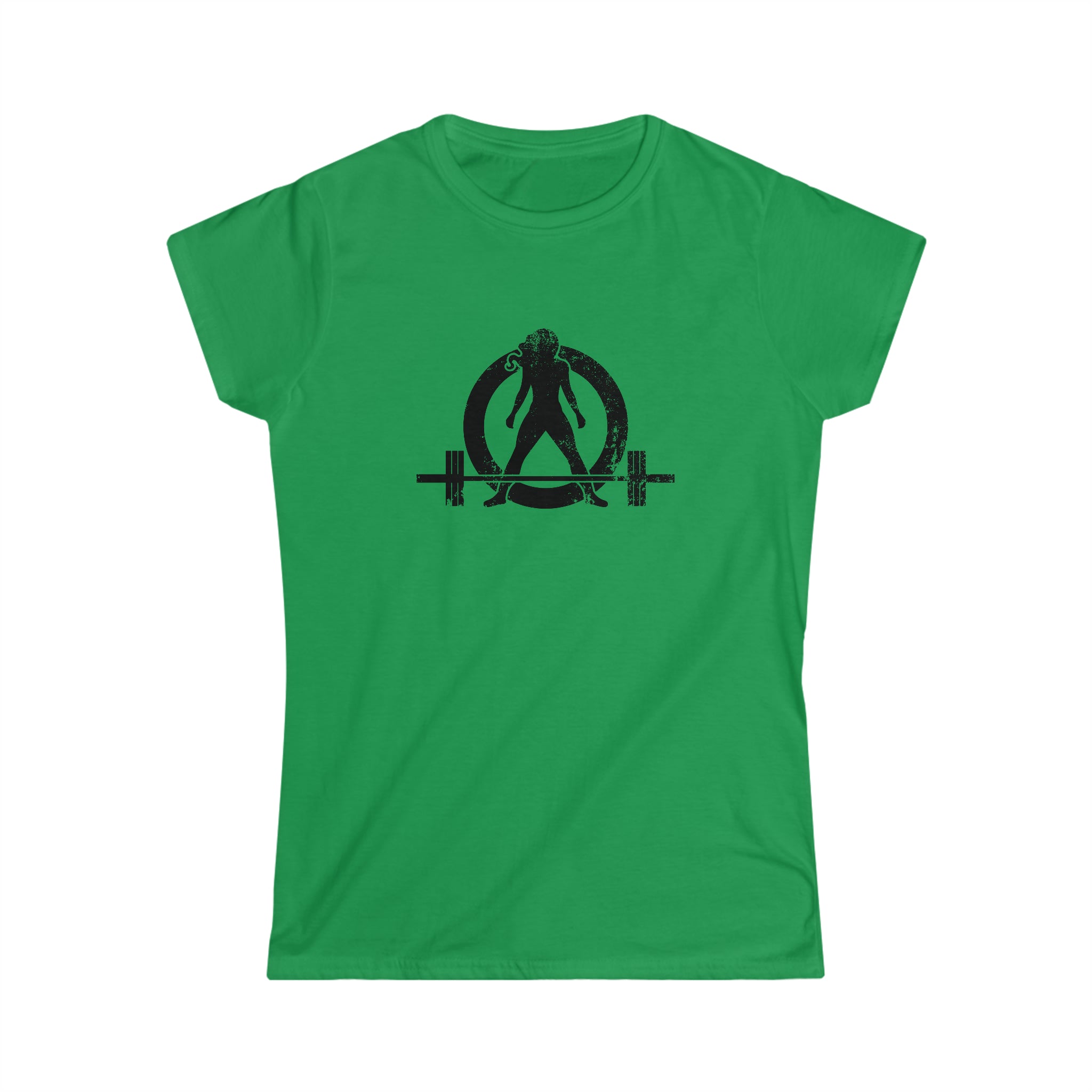 Strong Is Beautiful - Women's Softstyle Tee - Black Distressed Logo + Back