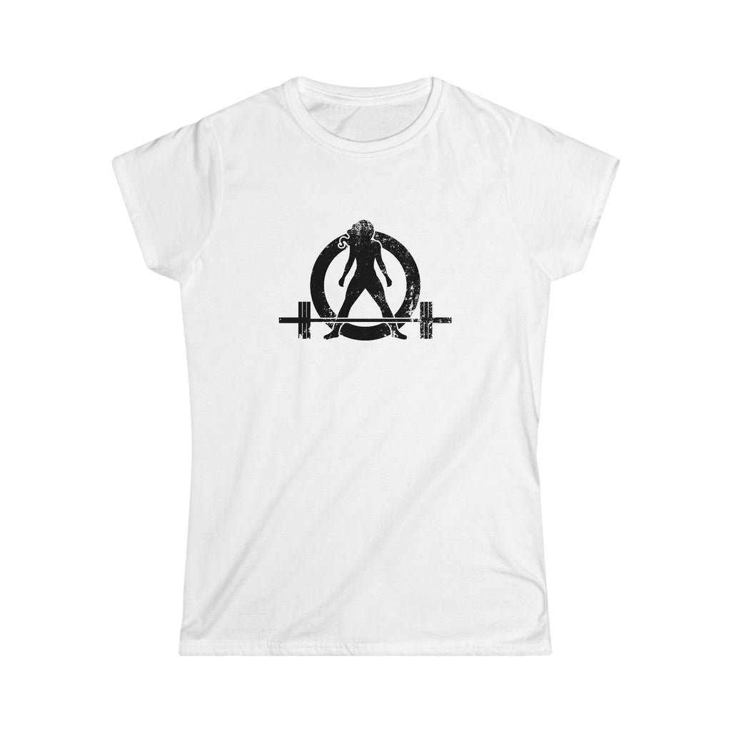 Strong Is Beautiful - Women's Softstyle Tee - Black Distressed Logo + Back