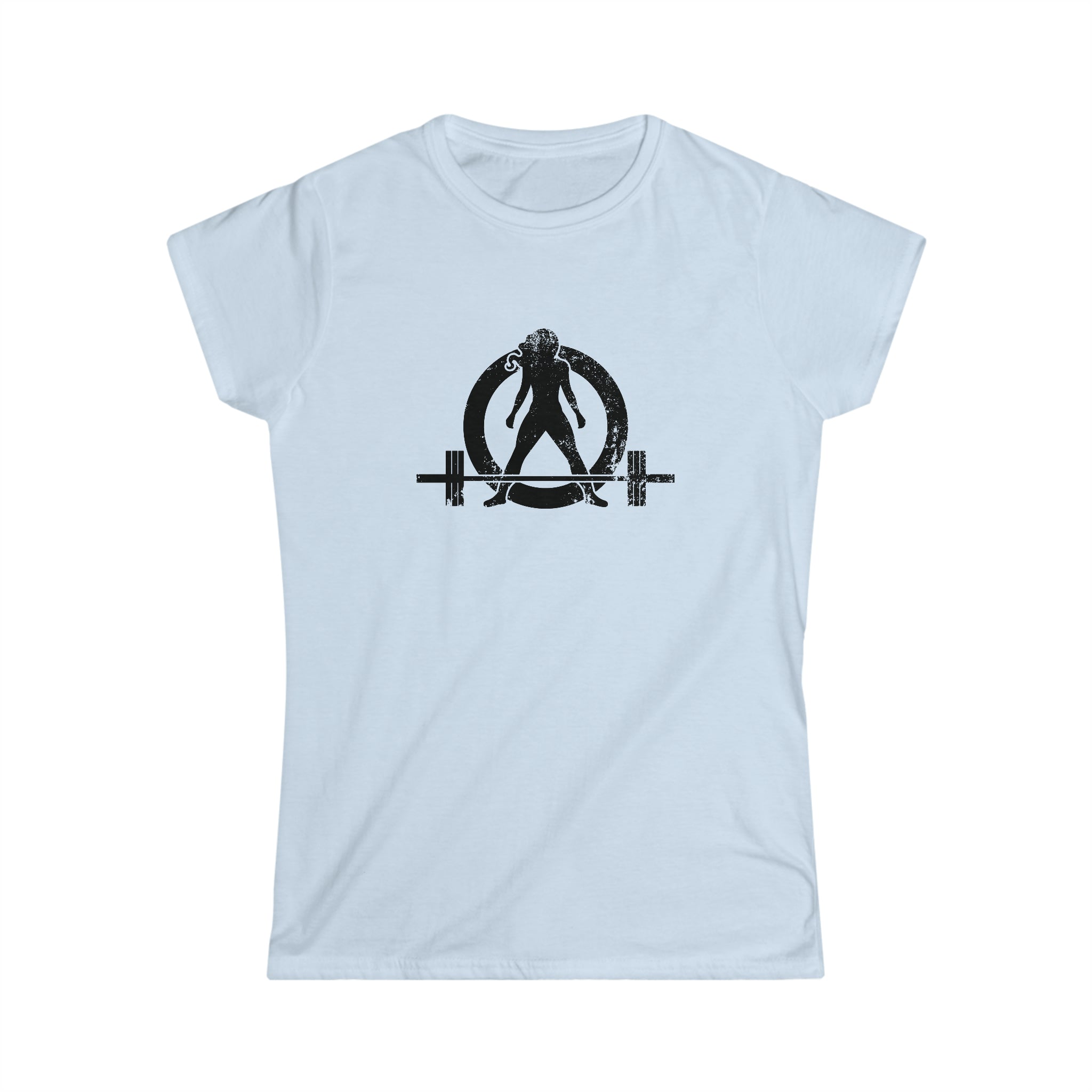 Strong Is Beautiful - Women's Softstyle Tee - Black Distressed Logo + Back