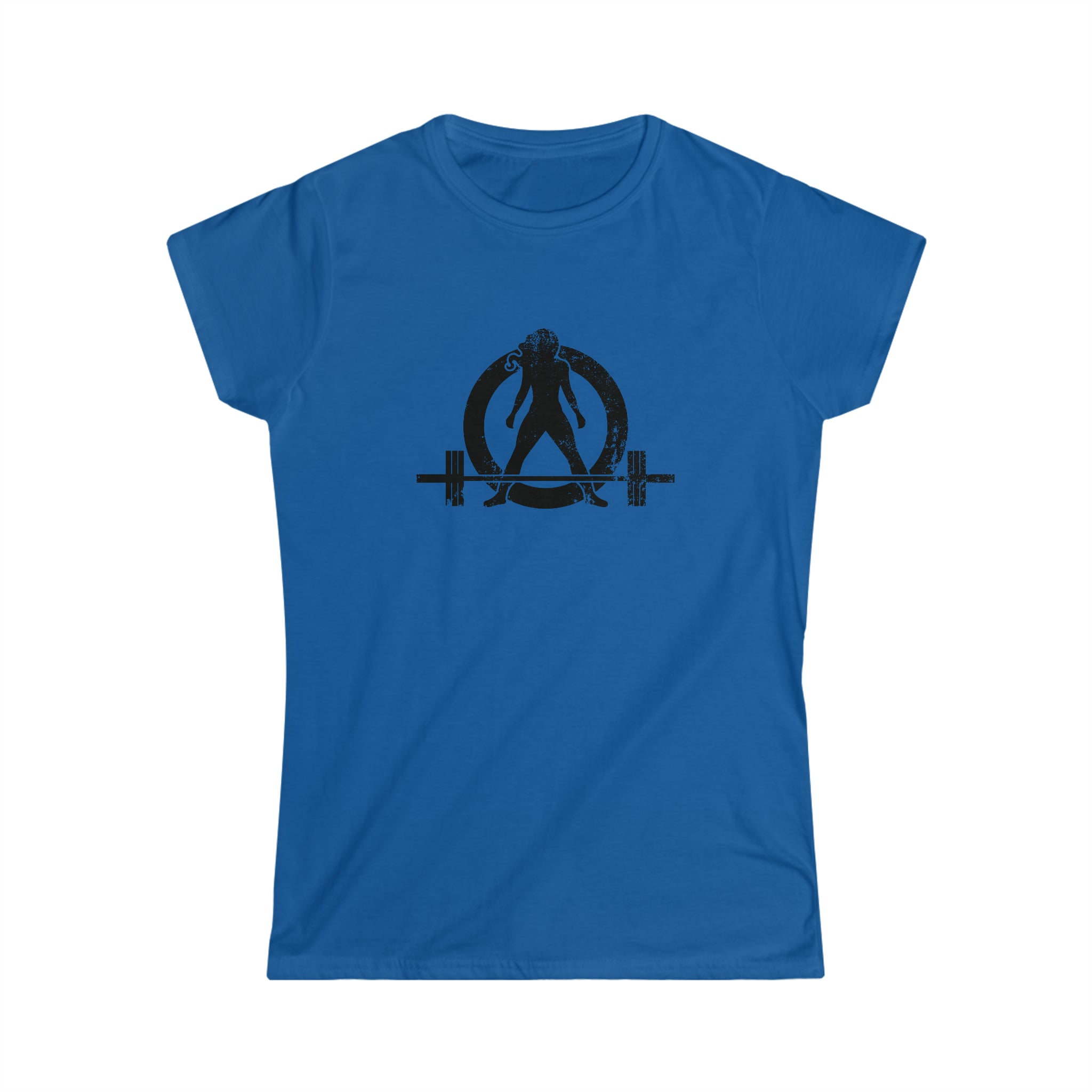 Strong Is Beautiful - Women's Softstyle Tee - Black Distressed Logo + Back