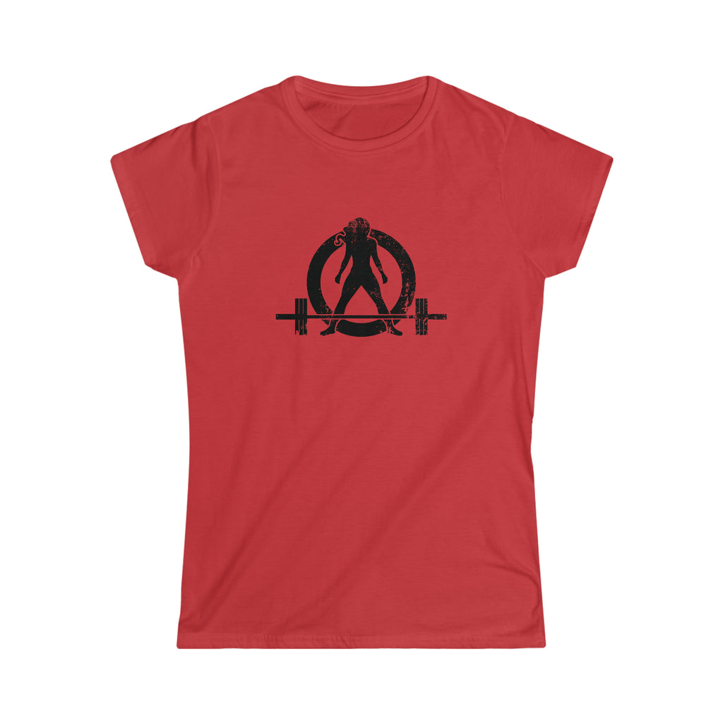 Strong Is Beautiful - Women's Softstyle Tee - Black Distressed Logo + Back