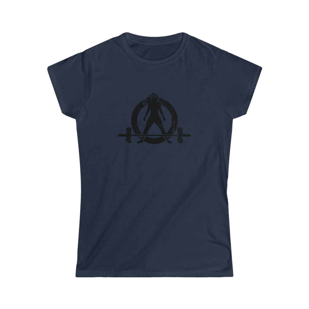 Strong Is Beautiful - Women's Softstyle Tee - Black Distressed Logo + Back