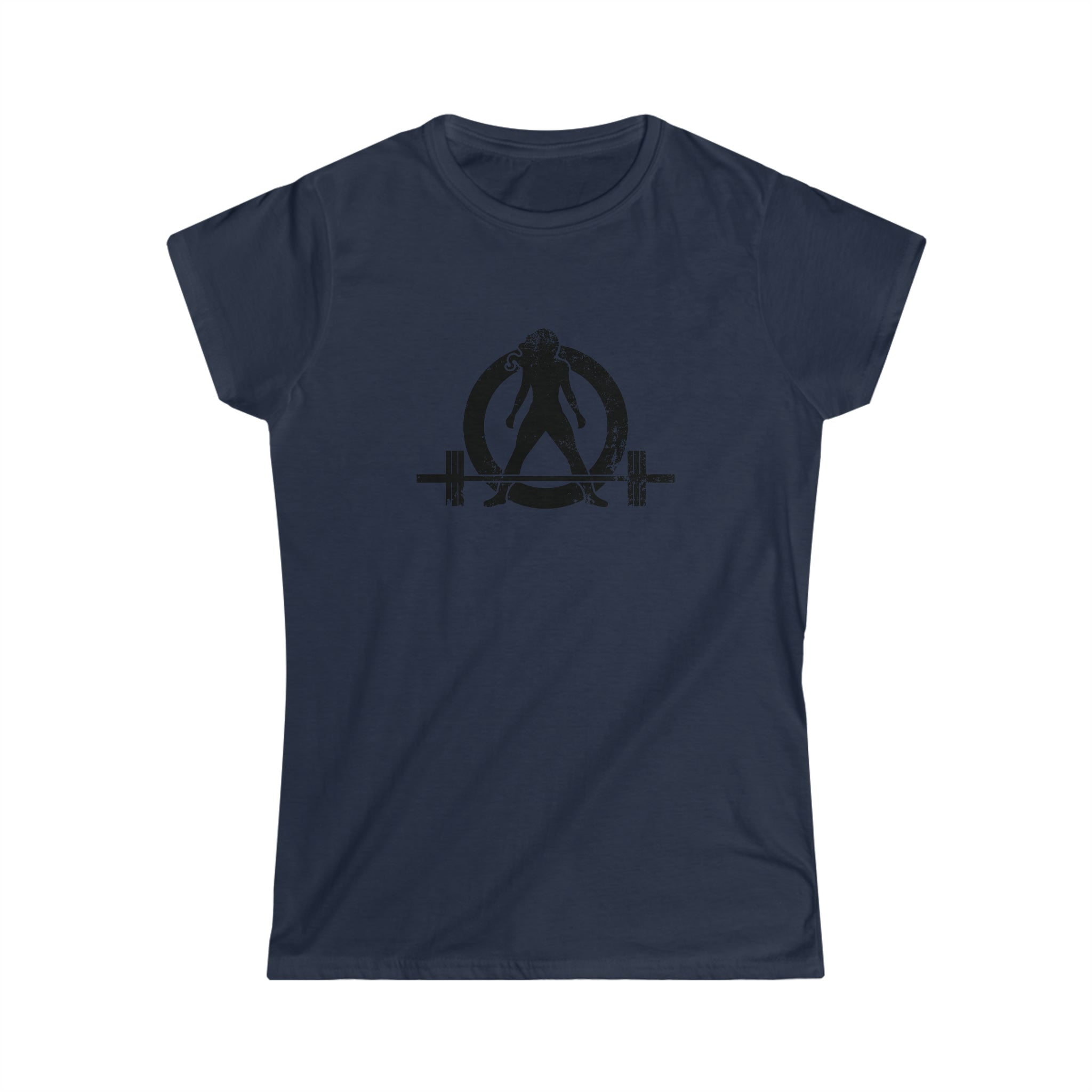 Strong Is Beautiful - Women's Softstyle Tee - Black Distressed Logo + Back