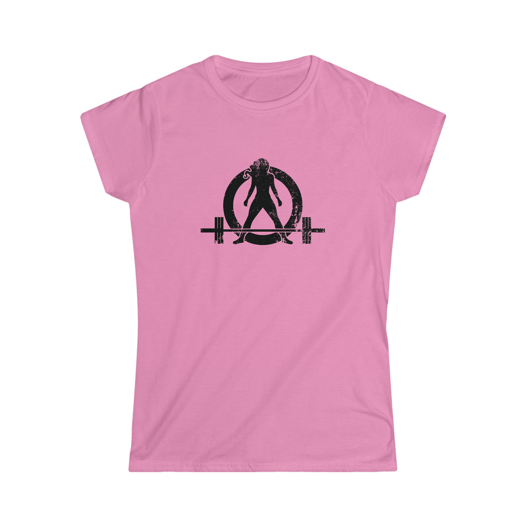 Strong Is Beautiful - Women's Softstyle Tee - Black Distressed Logo + Back