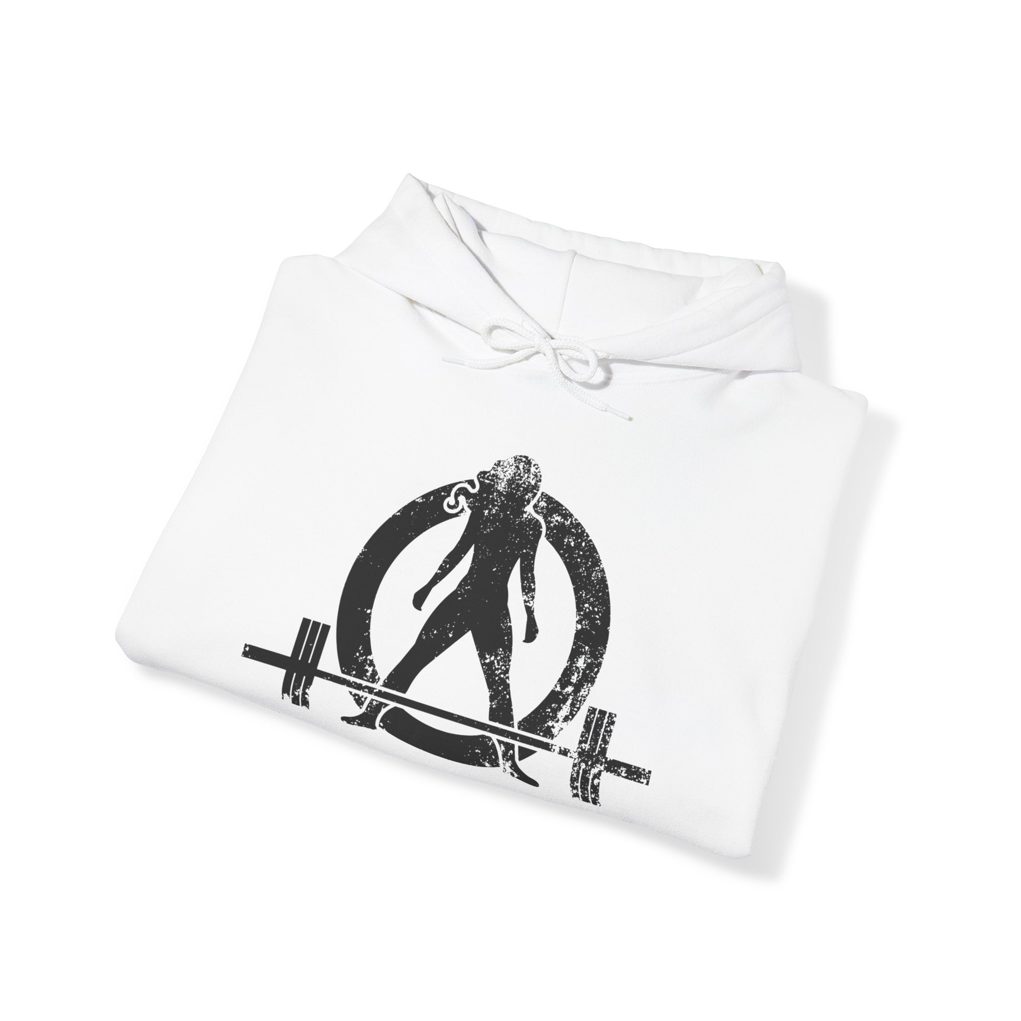 Kick Your Ass - Unisex Heavy Blend Hooded Sweatshirt  - Distressed White Logo Front & Back