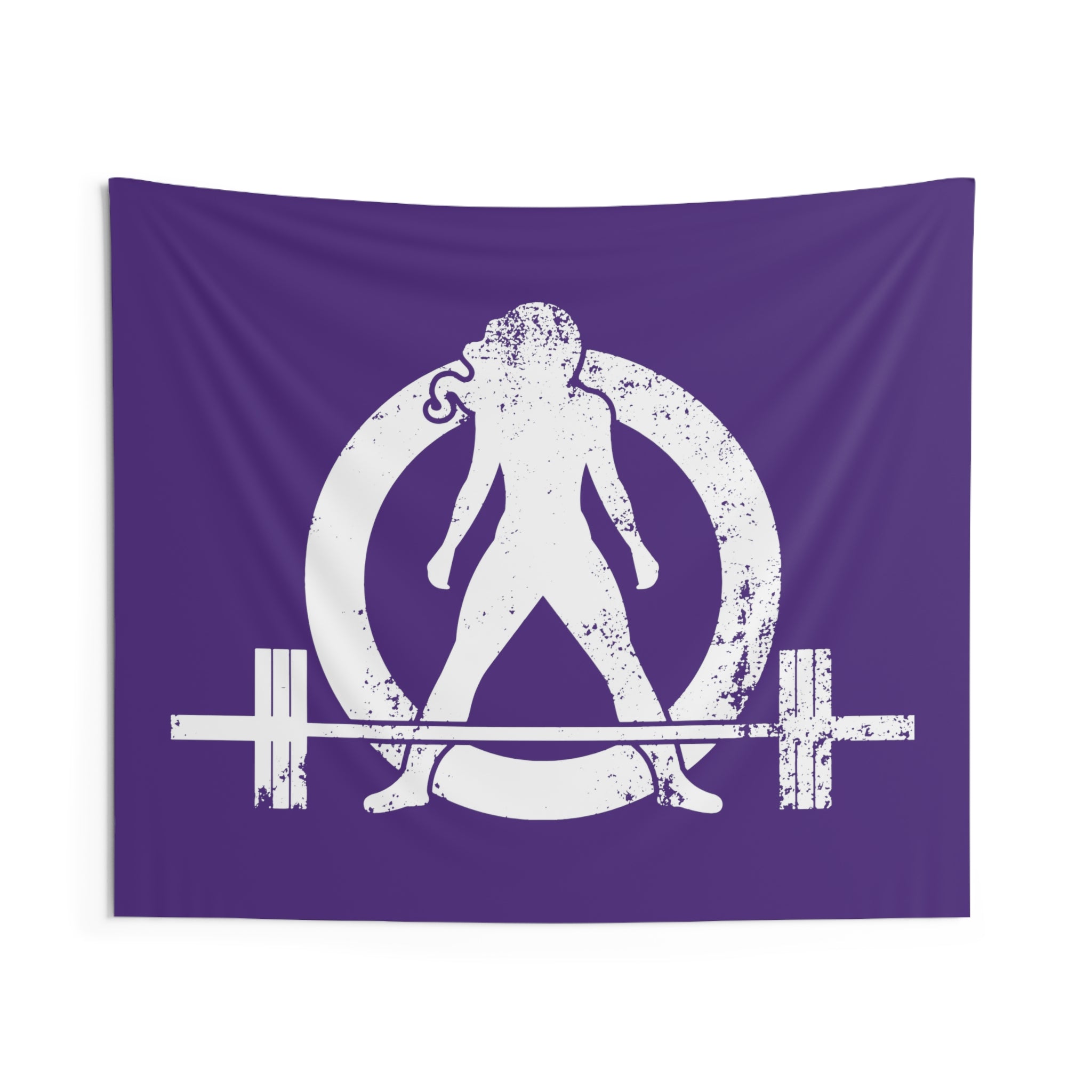 Indoor Wall Tapestries - Purple - White Distressed Logo