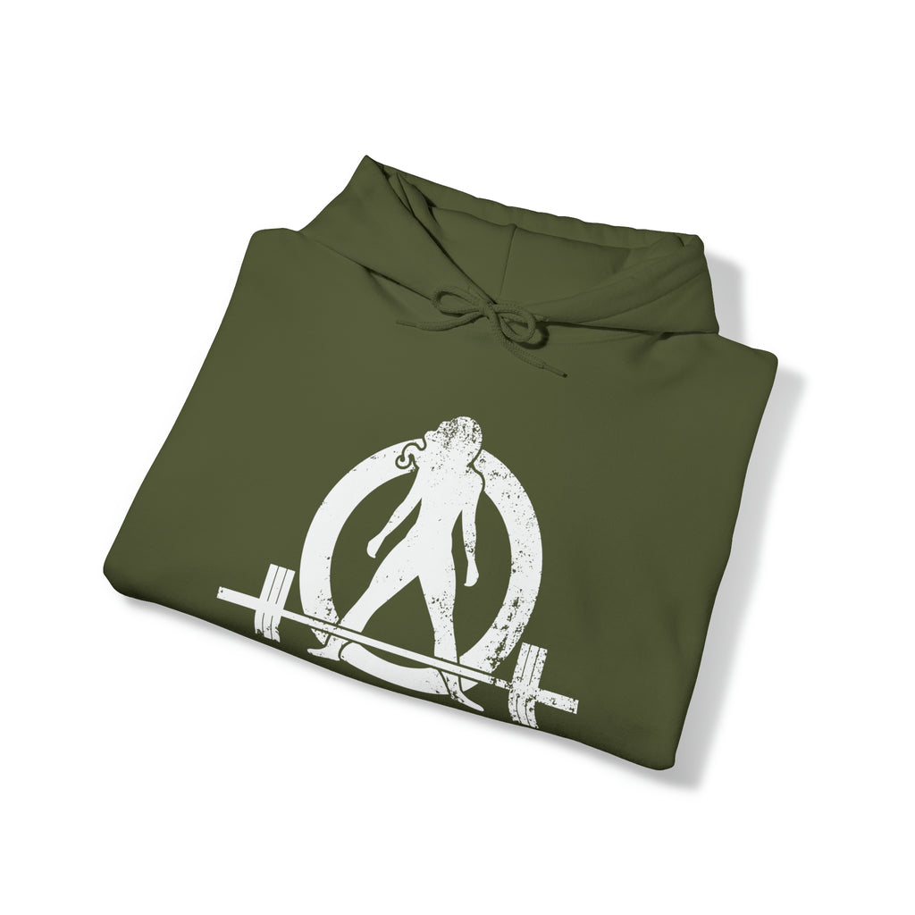 I Could Deadlift You. - Unisex Heavy Blend Hooded Sweatshirt - White Logo on Back