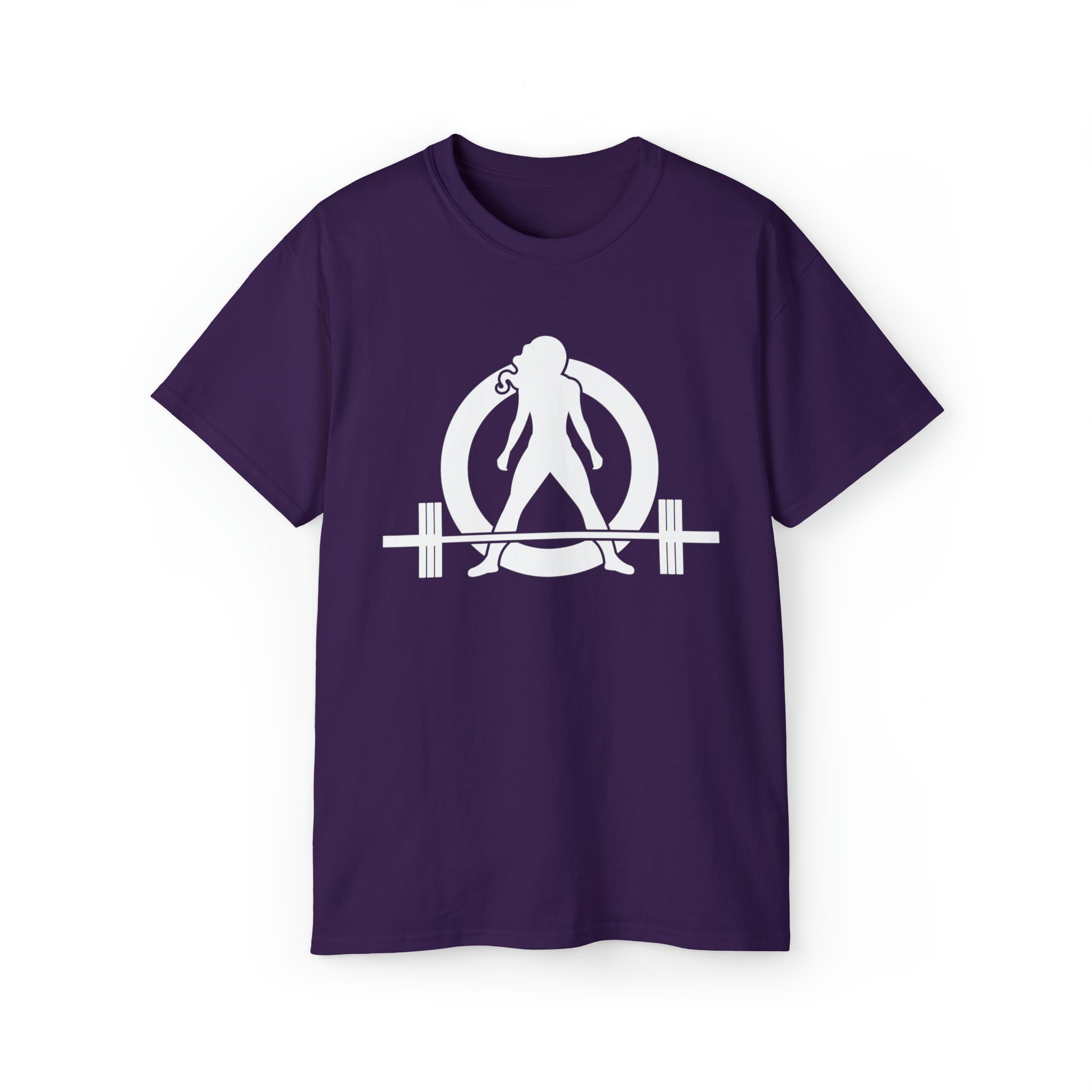 Unisex Ultra Cotton Tee - Classic White Logo - Plain Back