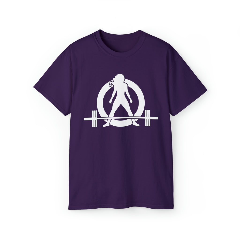 Unisex Ultra Cotton Tee - Classic White Logo - Plain Back