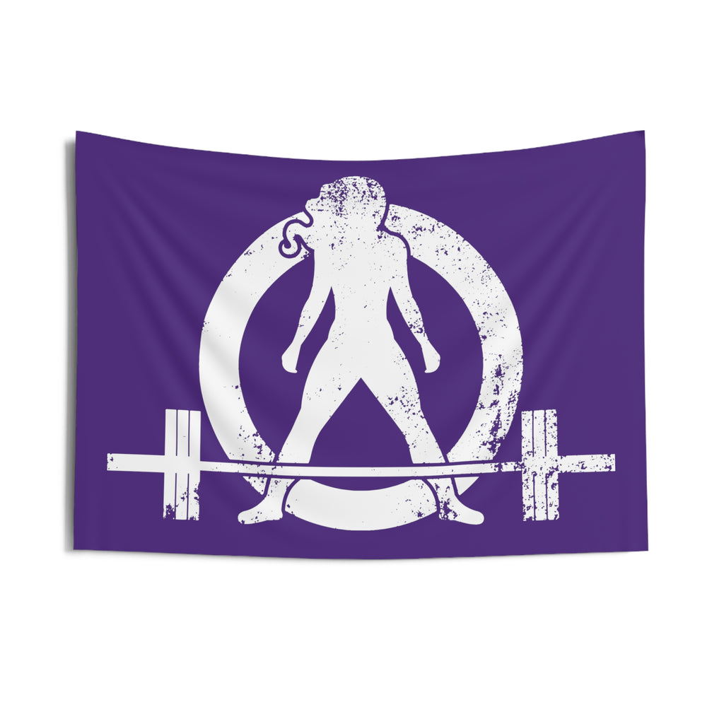Indoor Wall Tapestries - Purple - White Distressed Logo