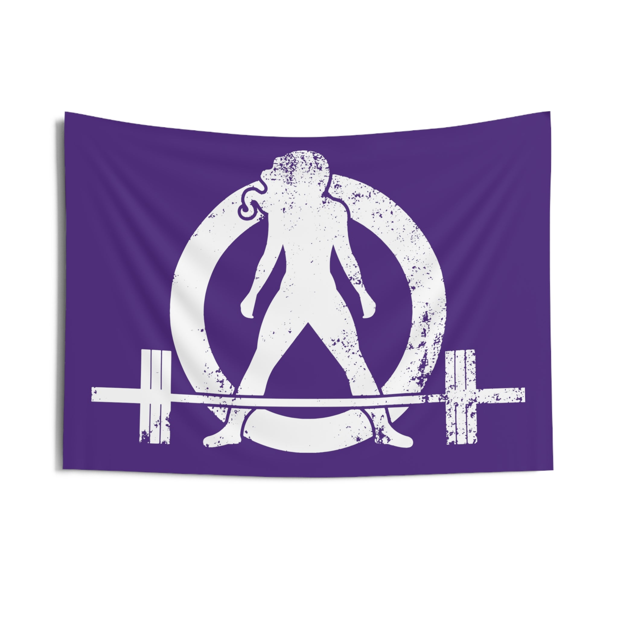 Indoor Wall Tapestries - Purple - White Distressed Logo
