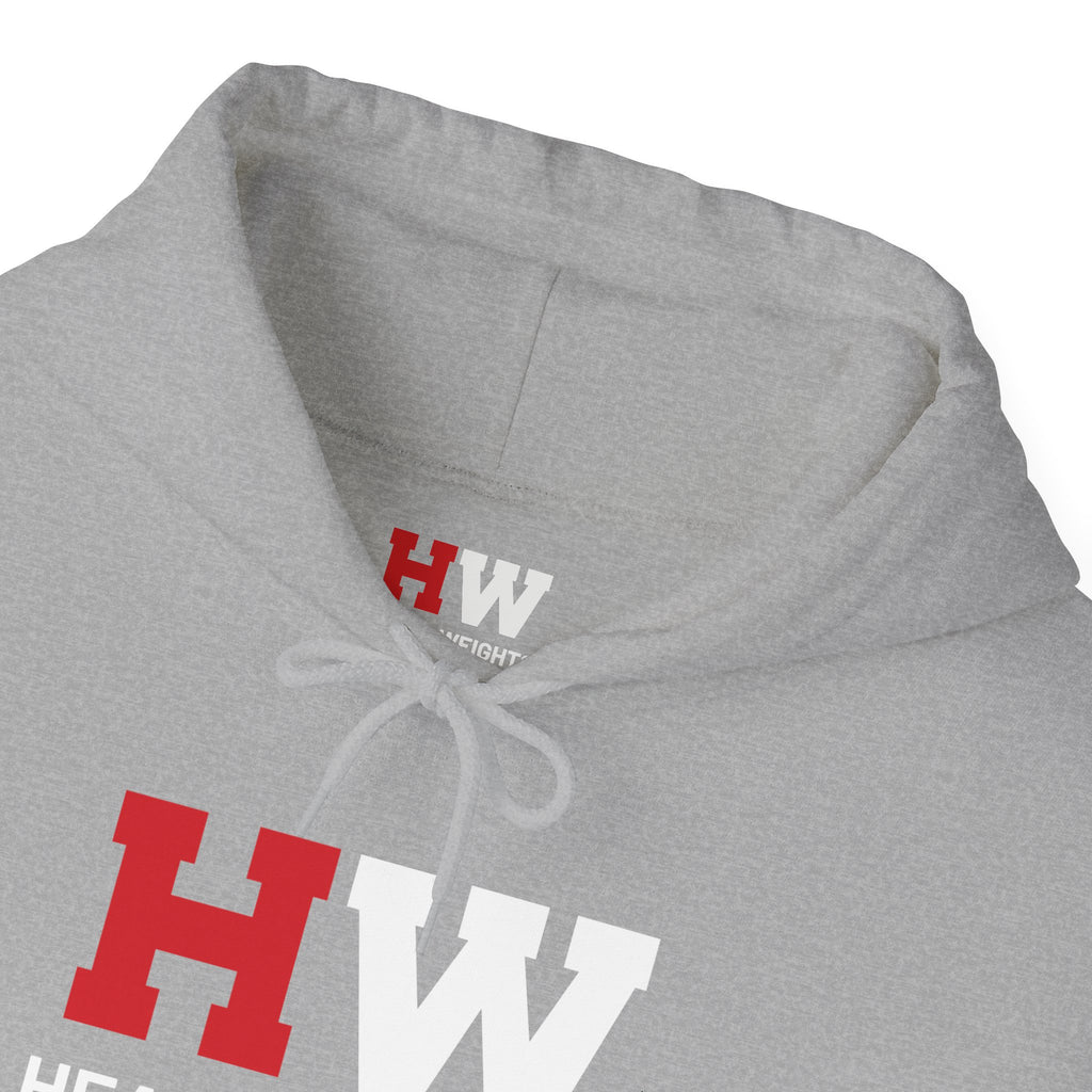 Heavy Weights Barbell Club  - Unisex Heavy Blend Hooded Sweatshirt  - Black Print Front/Back/Arm