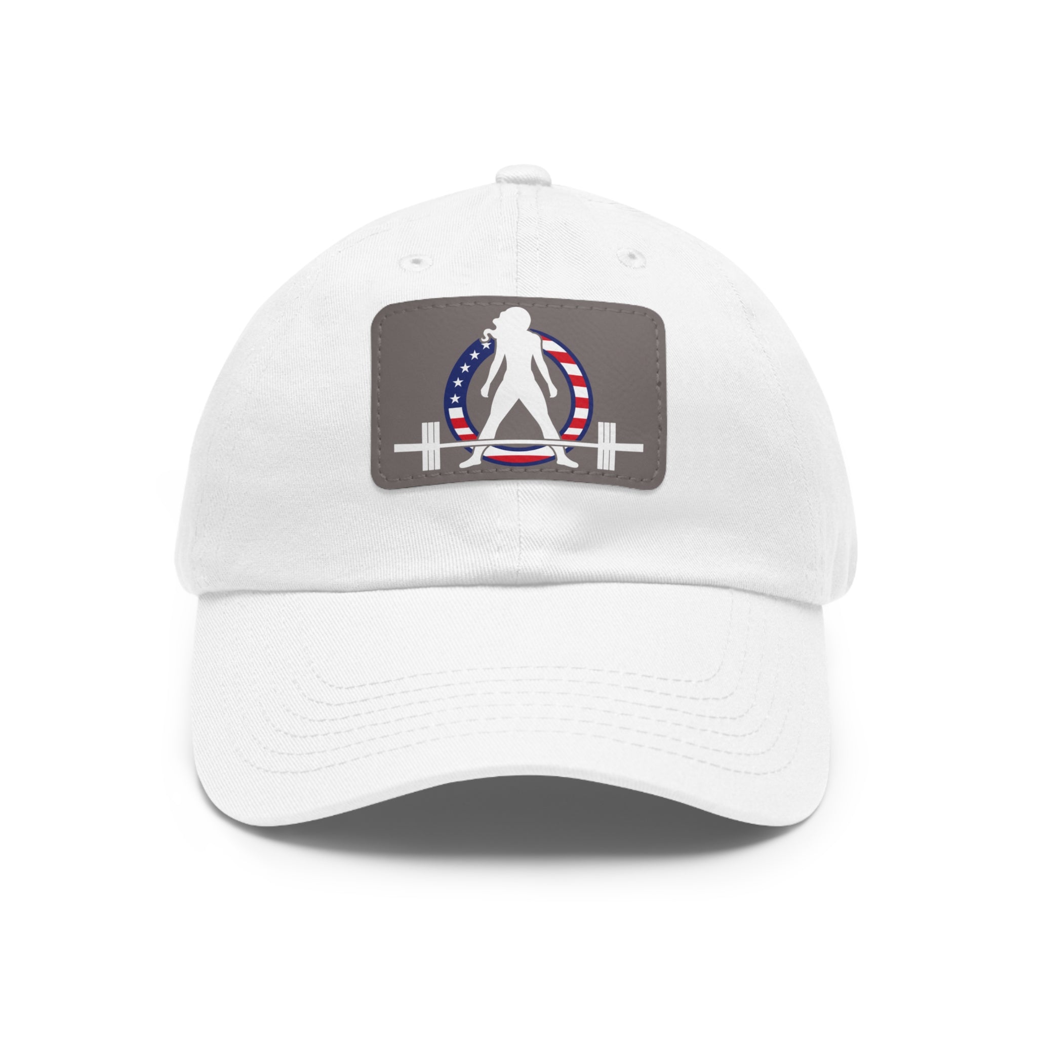Dad Hat with Leather Patch (Rectangle) - USA Dark Logo