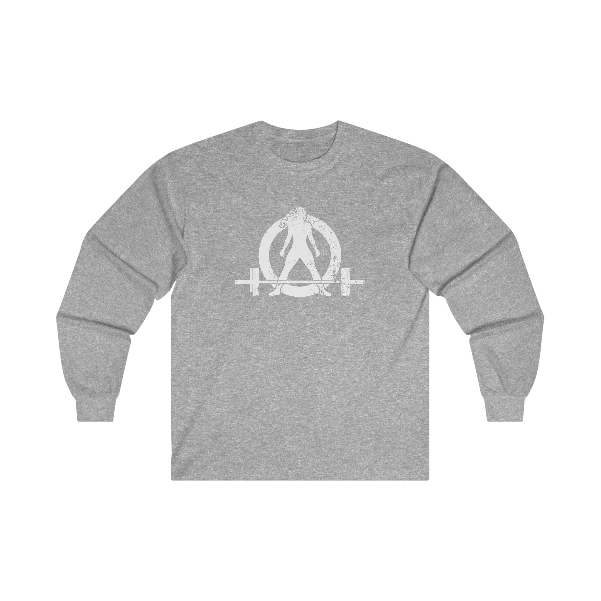 Distressed - Ultra Cotton Long Sleeve Tee - White Logo