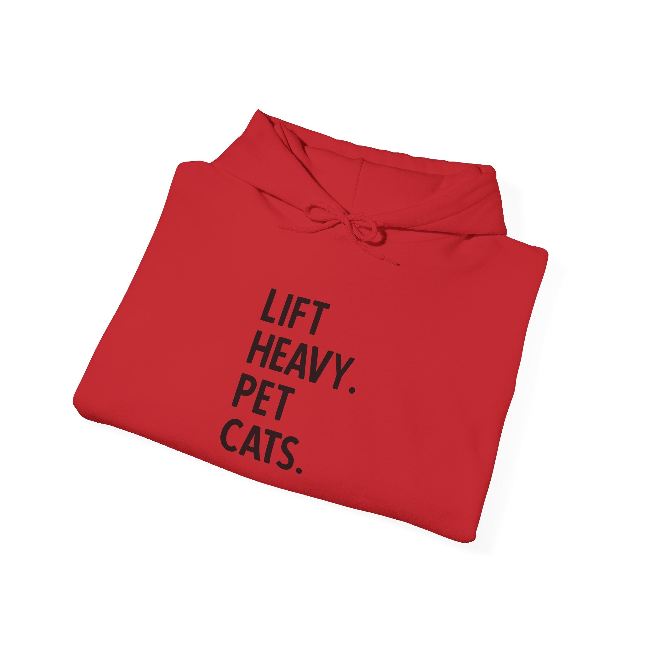 Lift Heavy Pet Cats – Unisex Heavy Blend™ Hooded Sweatshirt (Black Logo) 🏋️‍♂️🐱