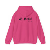45 + 45 = 135 - Unisex Heavy Blend Hooded Sweatshirt  - Front & Back Print Black