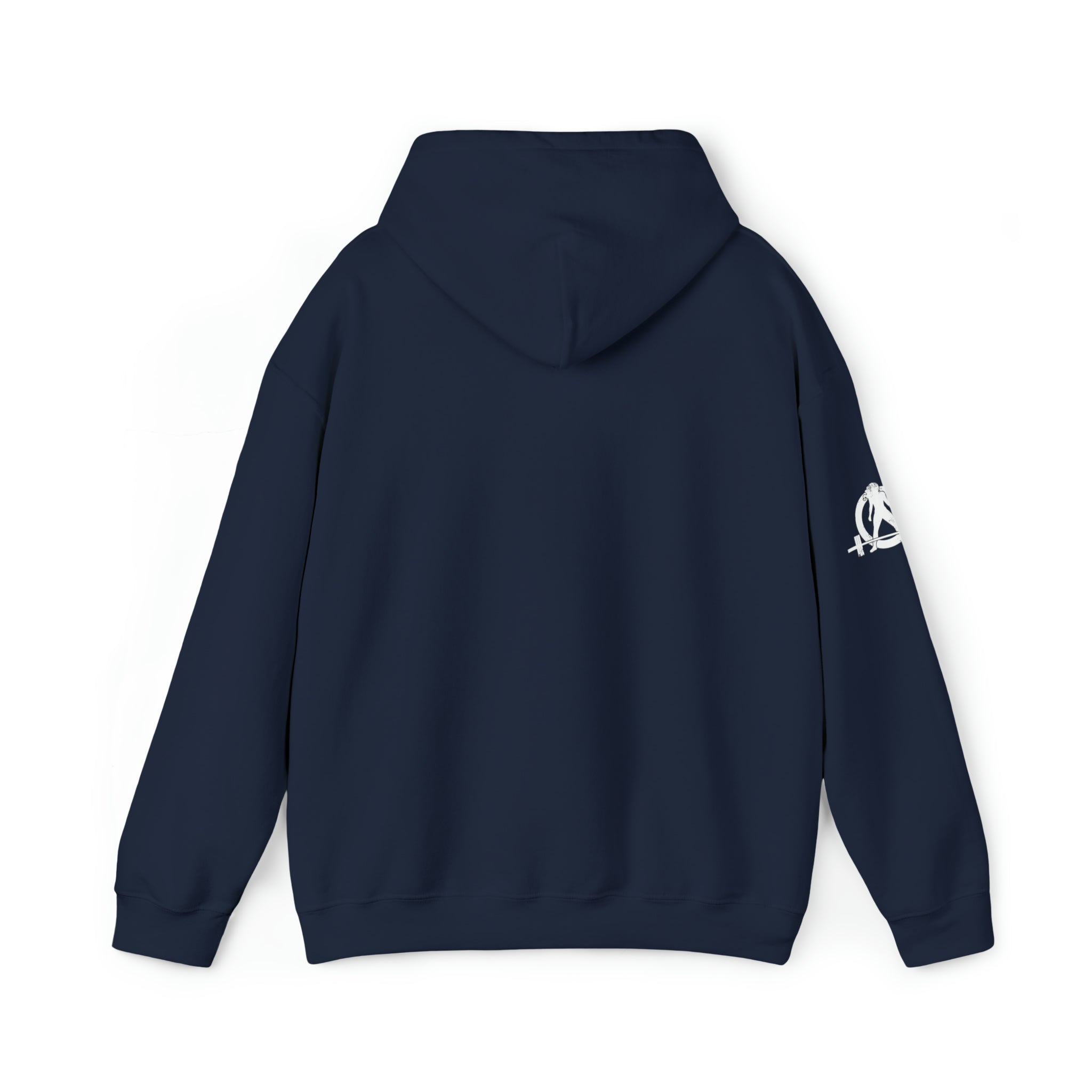 I Could Hip Thrust You - Unisex Heavy Blend Hooded Sweatshirt - White Distressed Logo on Front & Right Sleeve