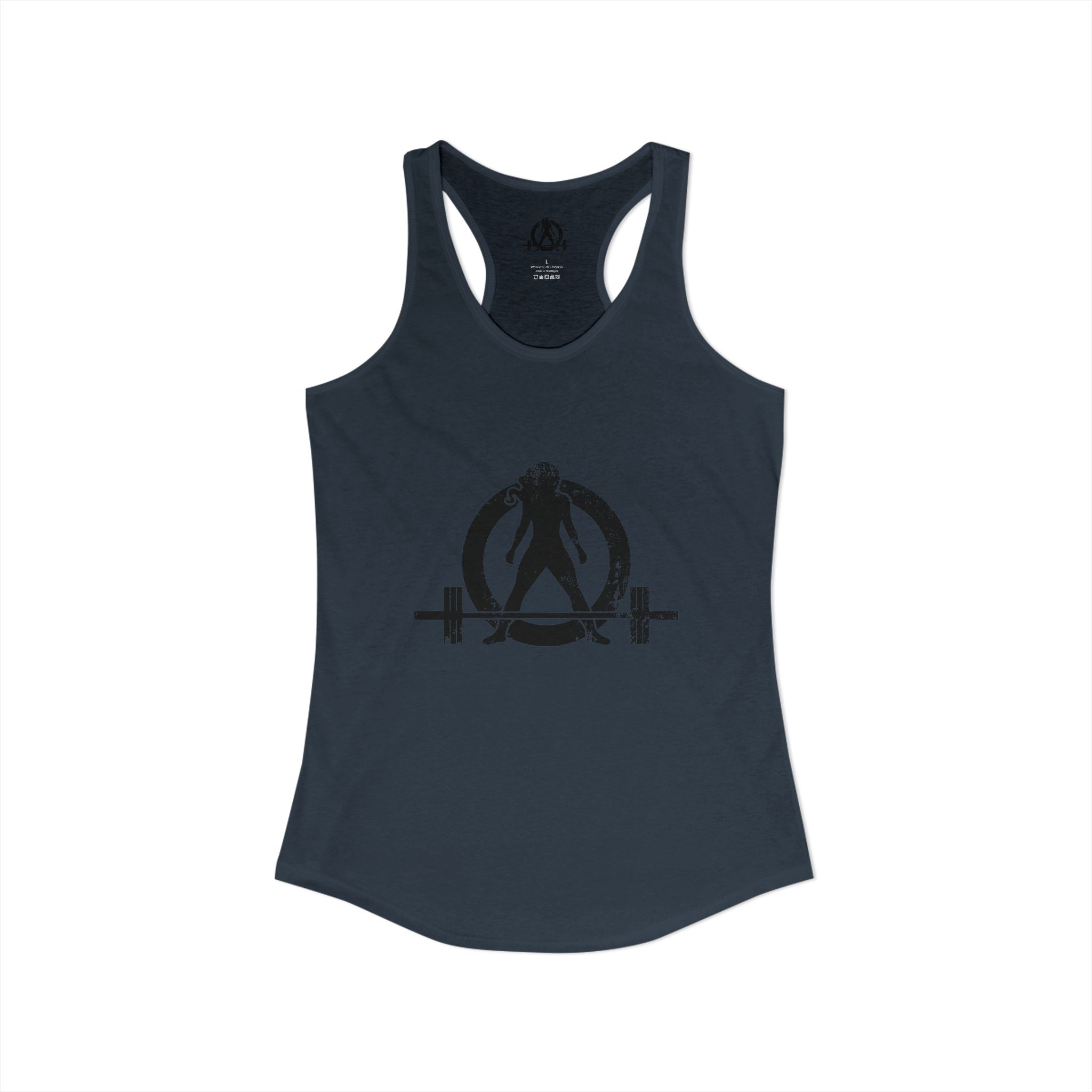 WWLW Distressed Black Logo - Racer Back Tank Top