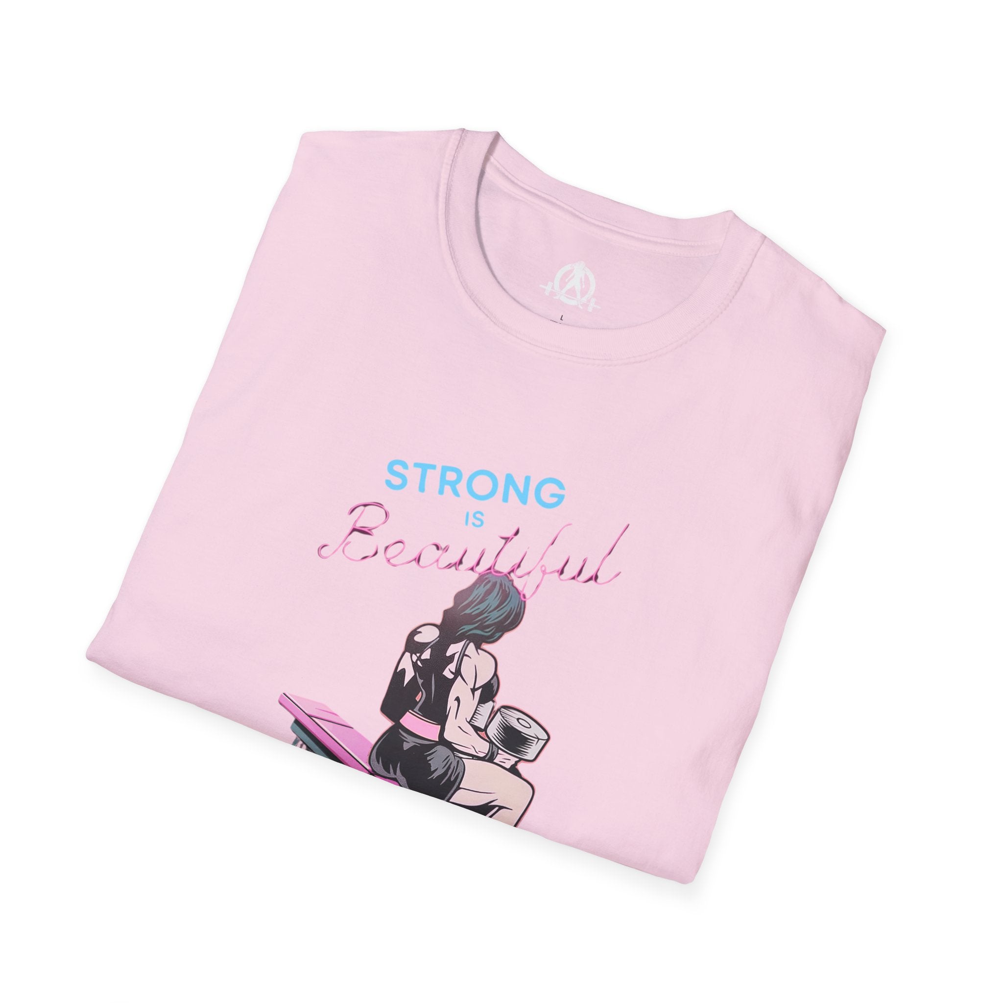 Strong Is Beautiful - Comic - Unisex Softstyle T-Shirt - White Print on Front Plain Back