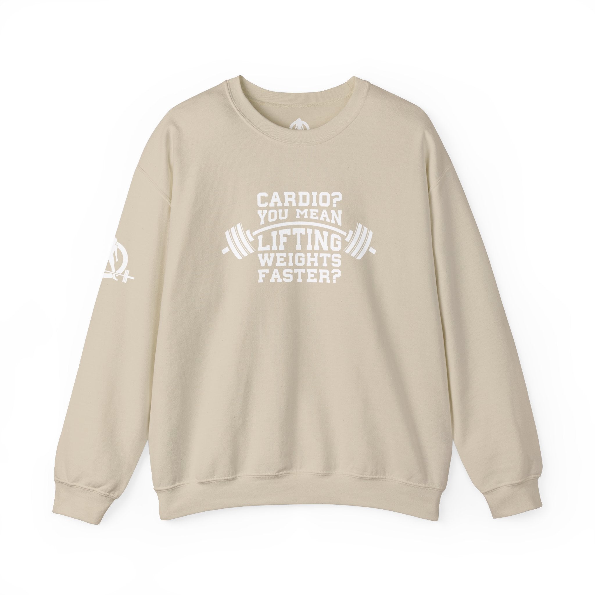 Cardio = Lift Weights Faster - Unisex Heavy Blend™ Crewneck Sweatshirt - Front  Logo