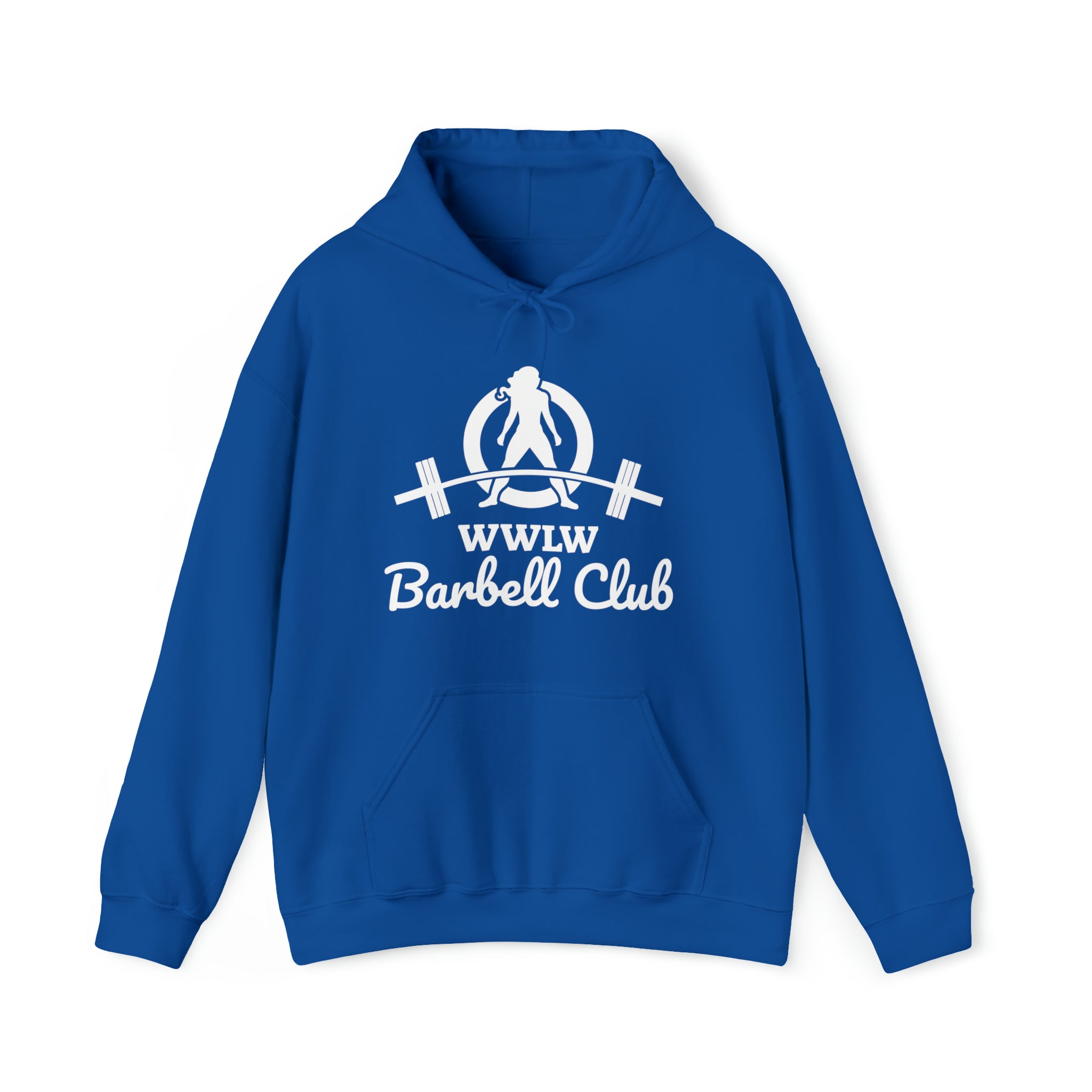 Barbell Club Classic Logo White - Unisex Heavy Blend Hooded Sweatshirt (BEST SELLER)