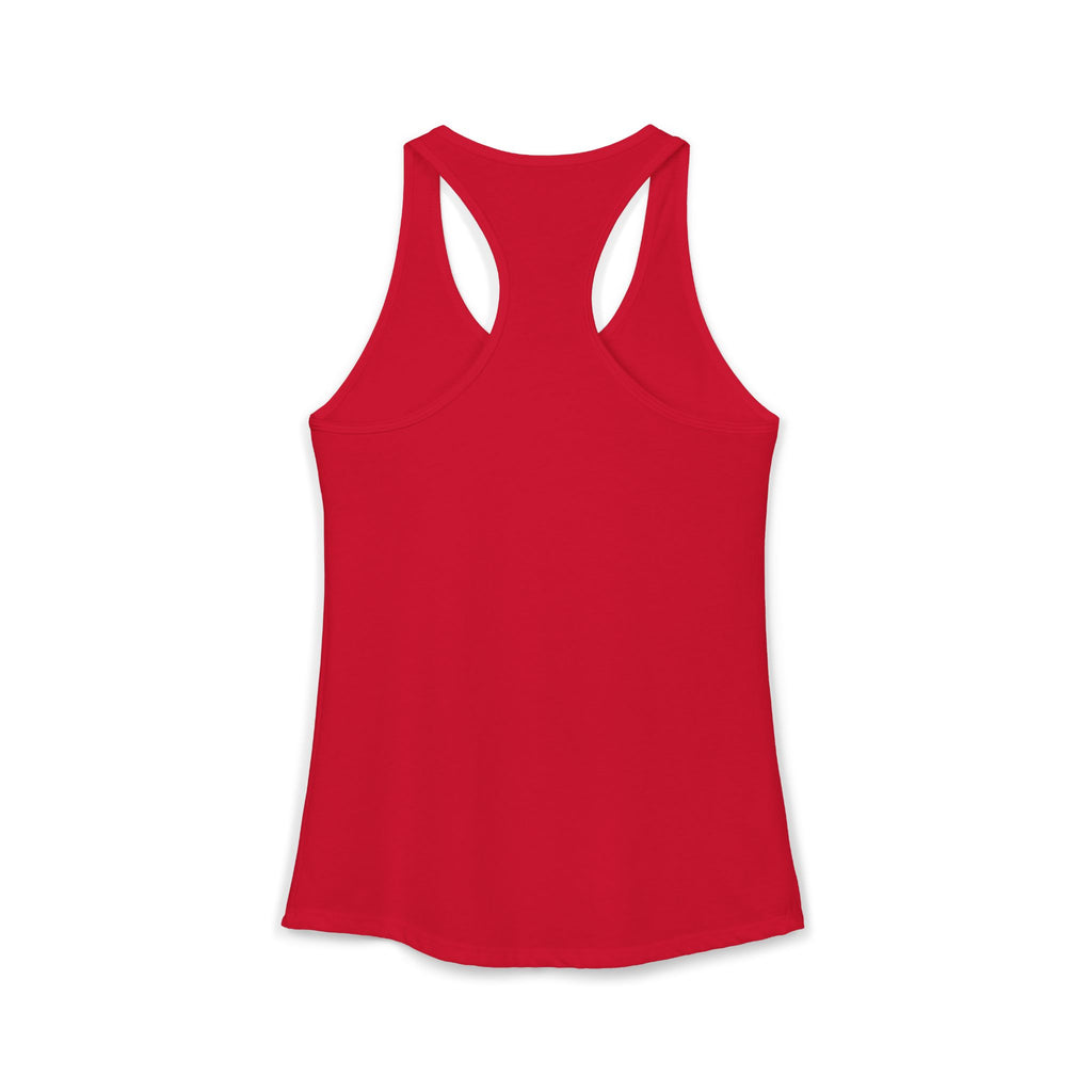 I Workout To Burn Off The Crazy - Women's Ideal Racerback Tank - White Font - Print on Front - Plain Back